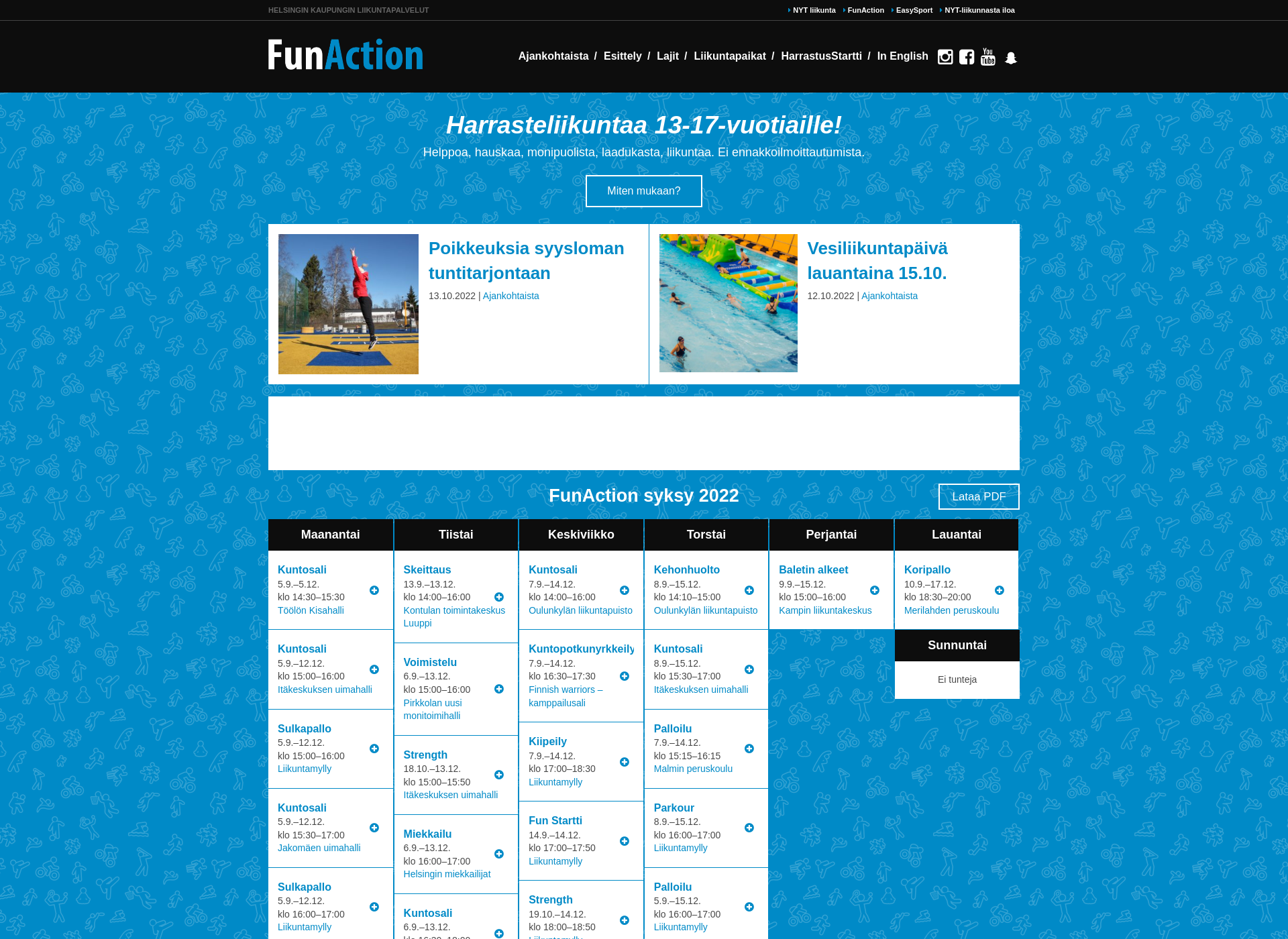 Screenshot for funactionnuorille.fi