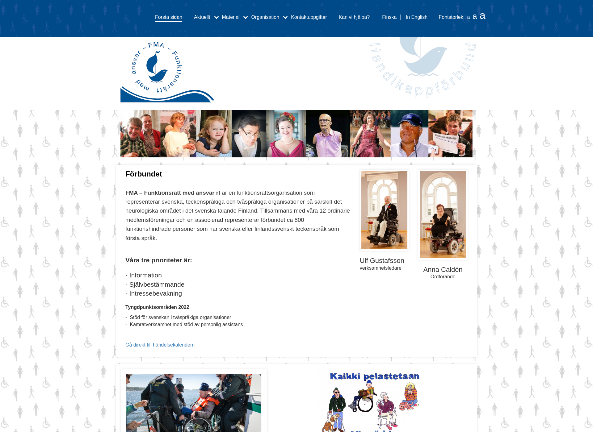 Skärmdump för funktionshinder.fi