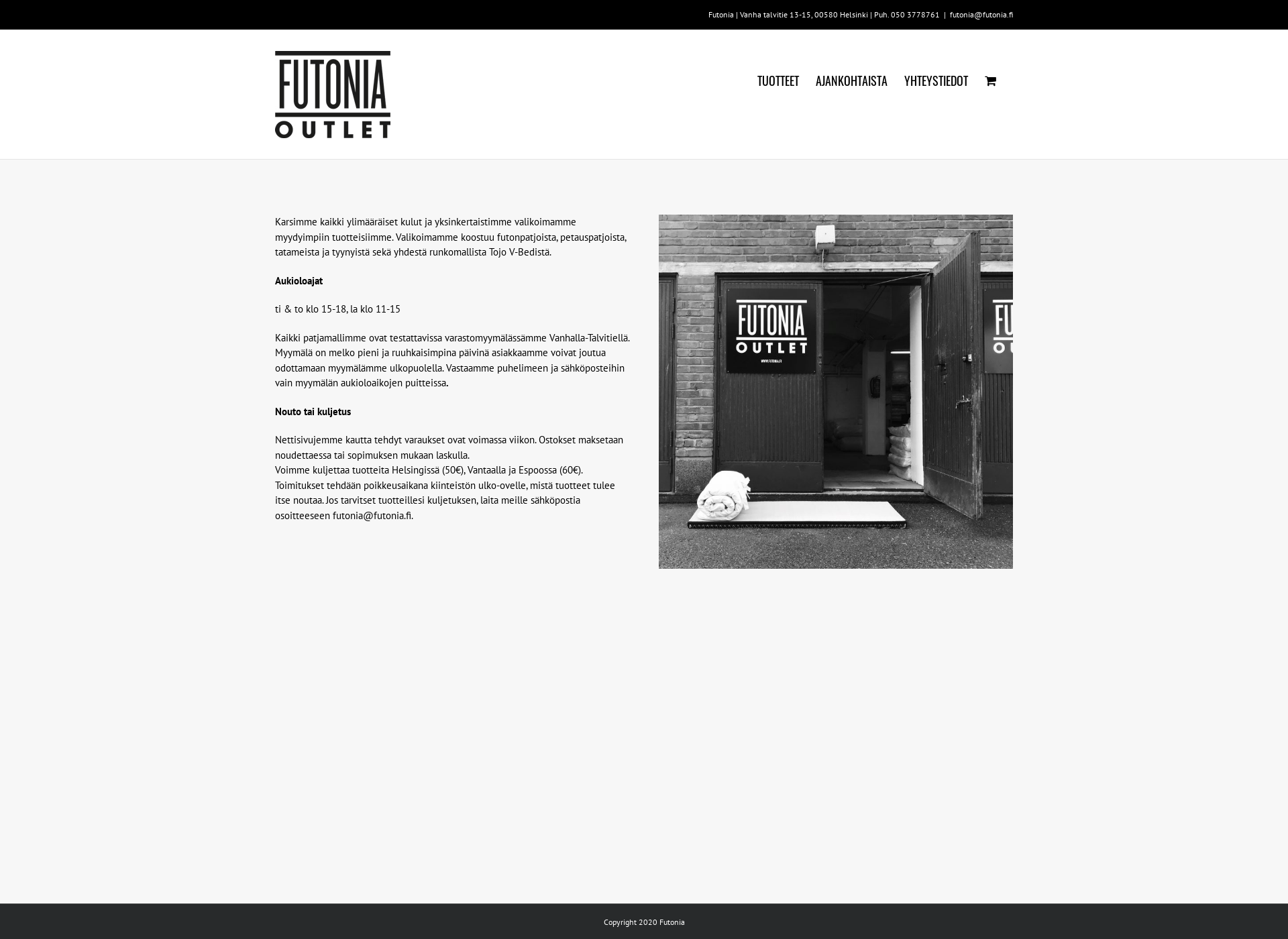 Skärmdump för futonia.fi