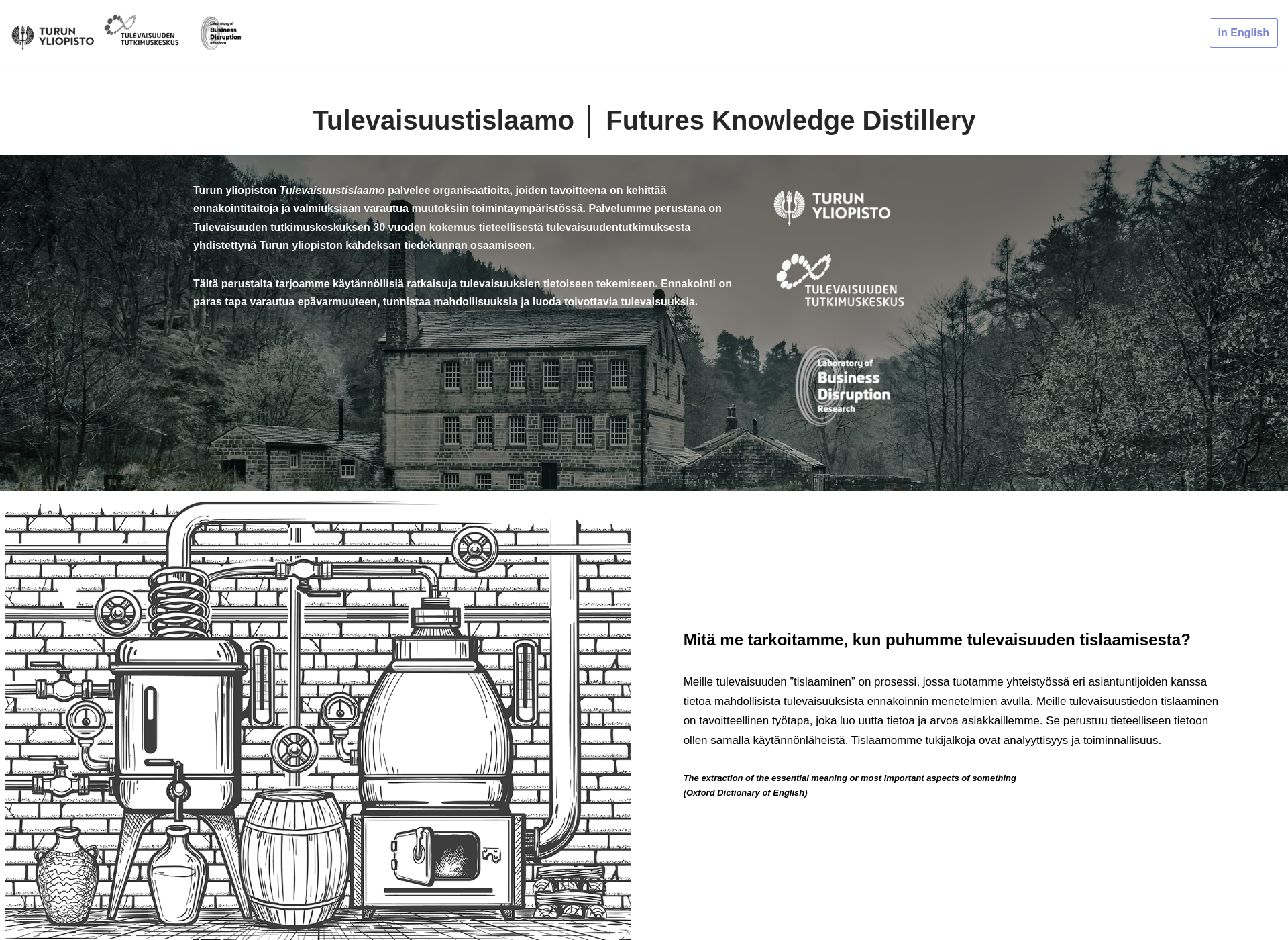 Skärmdump för futuresdistillery.fi