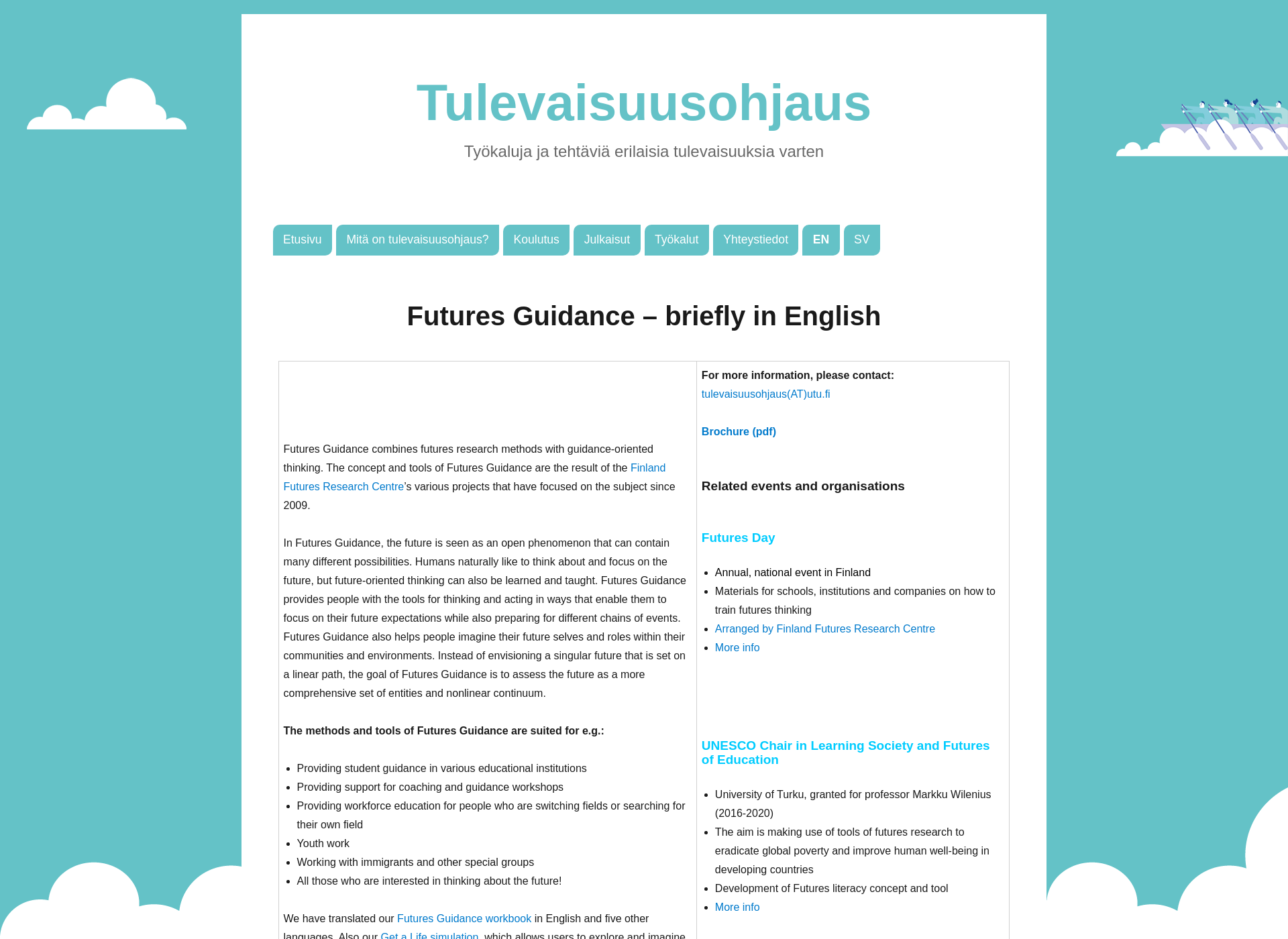 Skärmdump för futuresguidance.fi