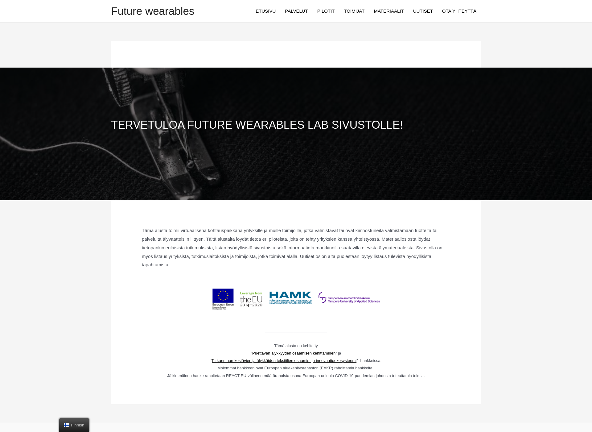 Screenshot for futurewearableslab.fi