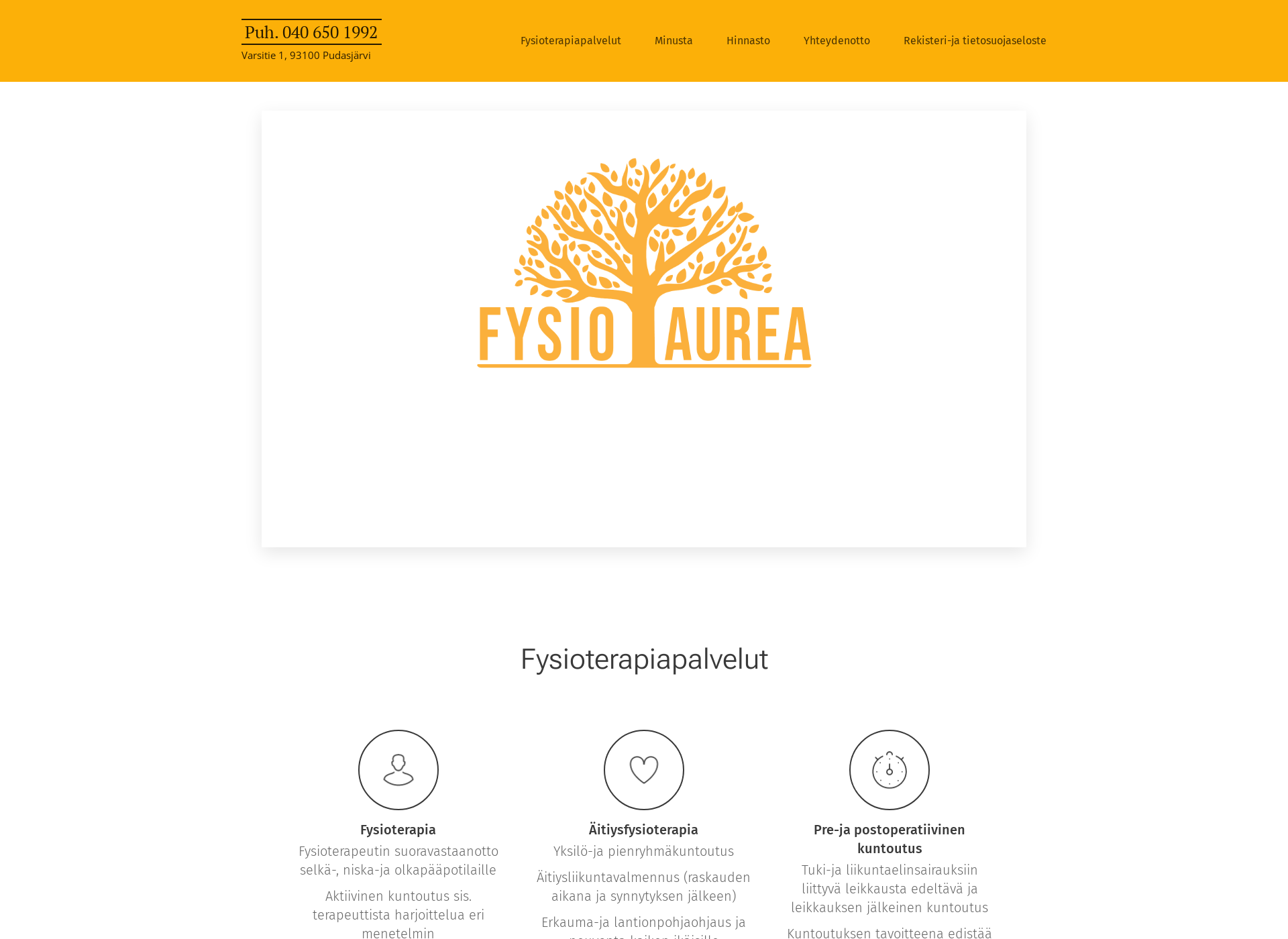 Screenshot for fysioaurea.fi