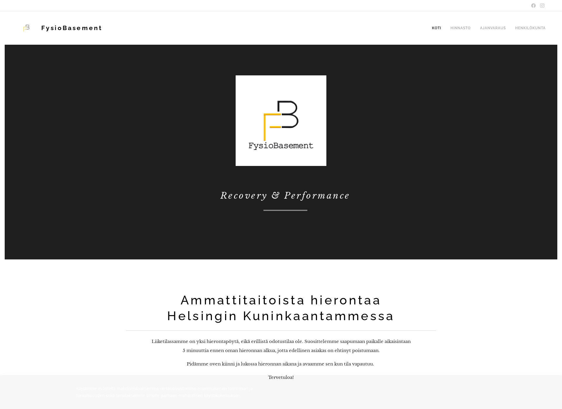 Näyttökuva fysiobasement.fi