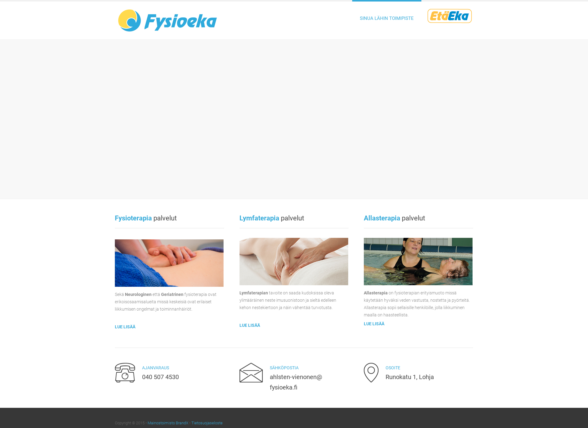 Skärmdump för fysioeka.fi