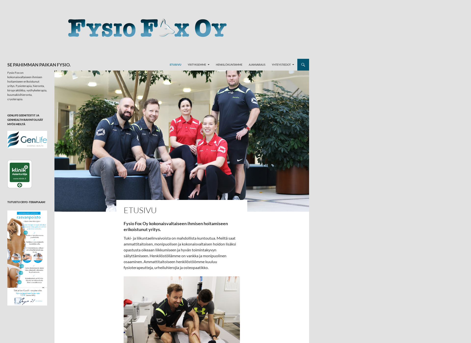Screenshot for fysiofox.fi