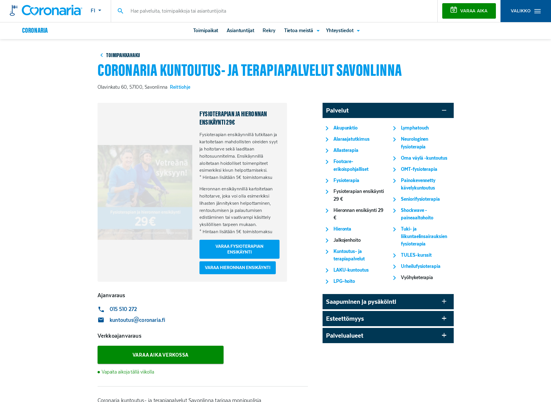Screenshot for fysiokulma.fi
