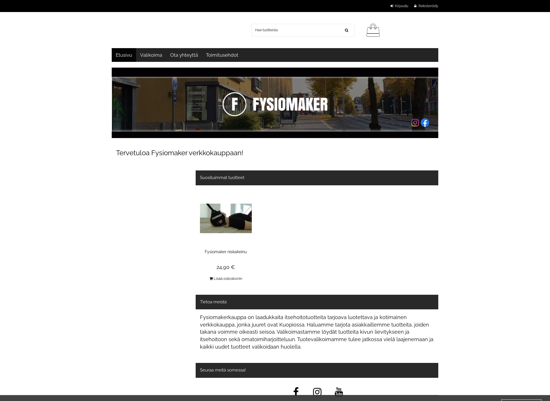Skärmdump för fysiomakerkauppa.fi