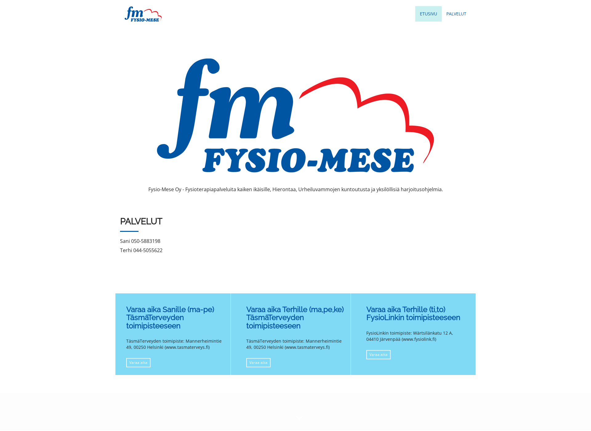 Screenshot for fysiomese.fi