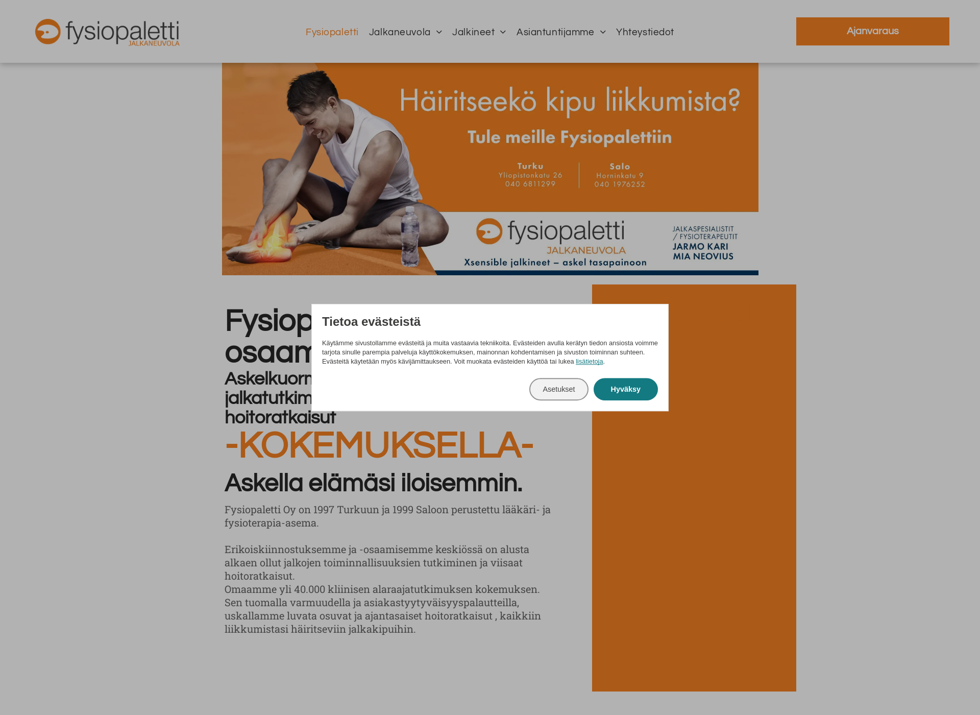 Skärmdump för fysiopaletti.fi