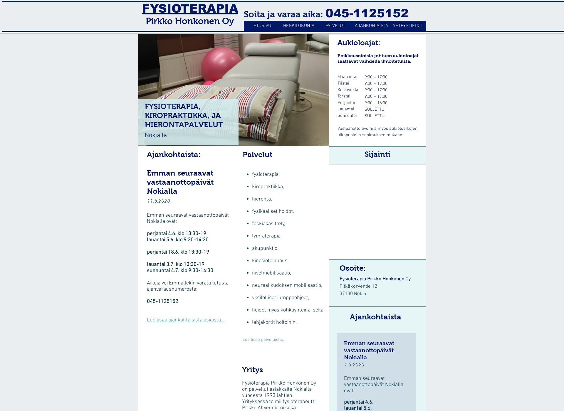 Screenshot for fysiopirkko.fi