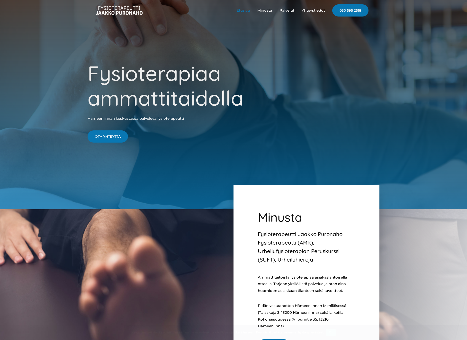 Skärmdump för fysiopuronaho.fi