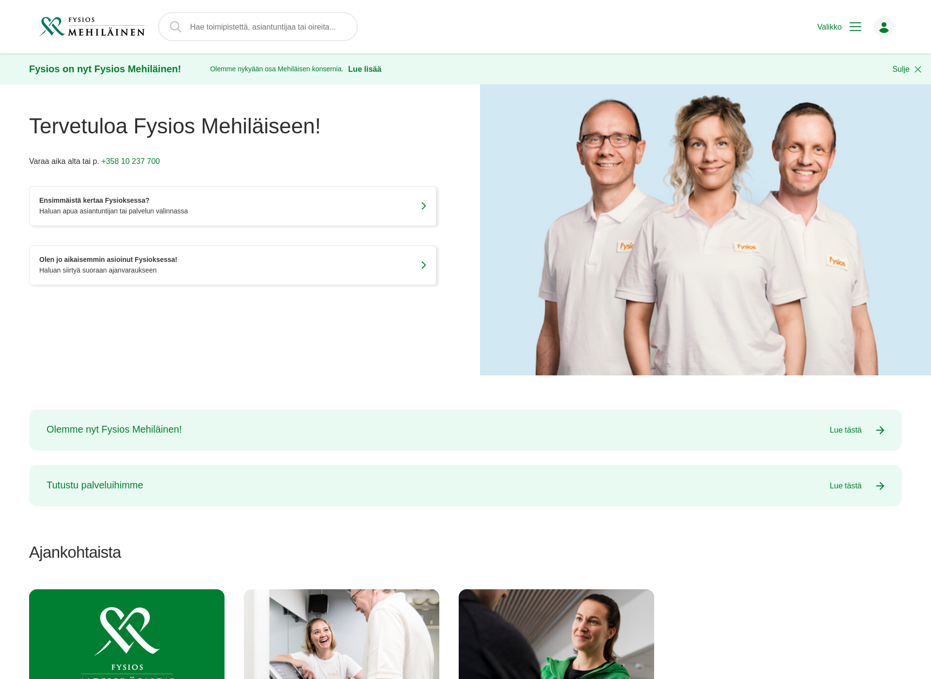 Screenshot for fysios.fi