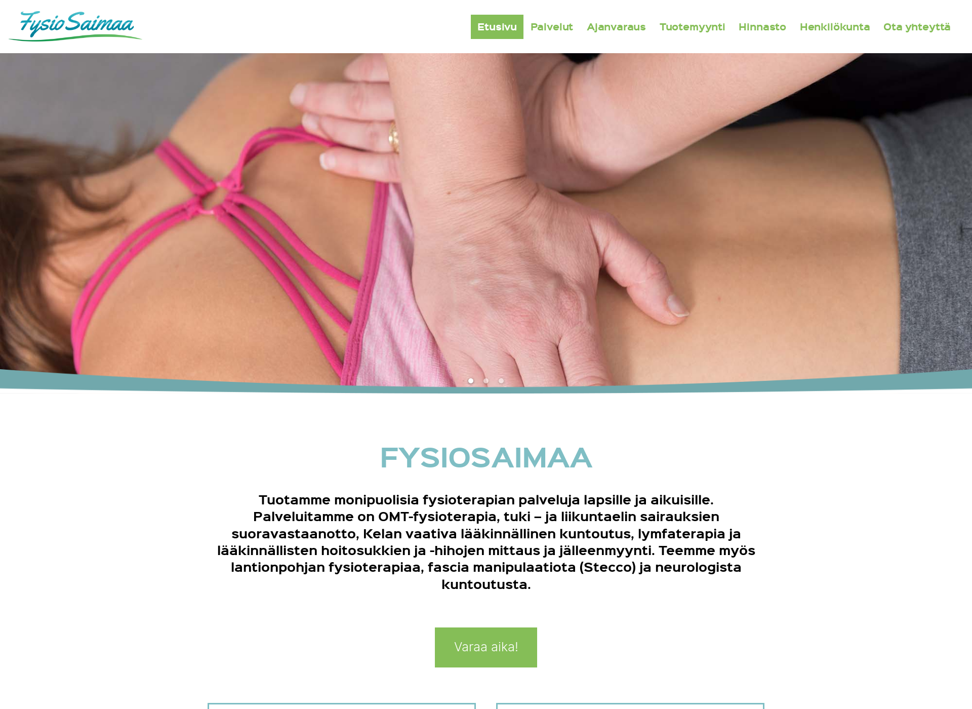 Skärmdump för fysiosaimaa.fi