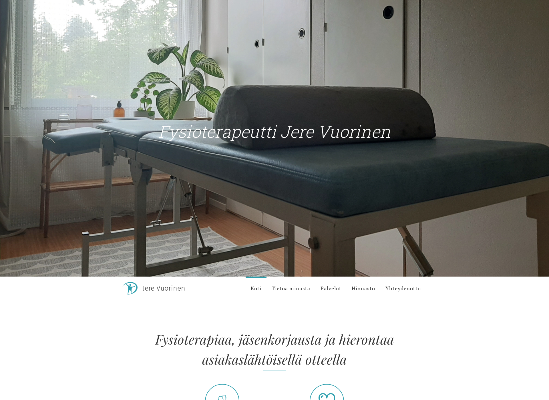 Skärmdump för fysioterapeuttijv.fi