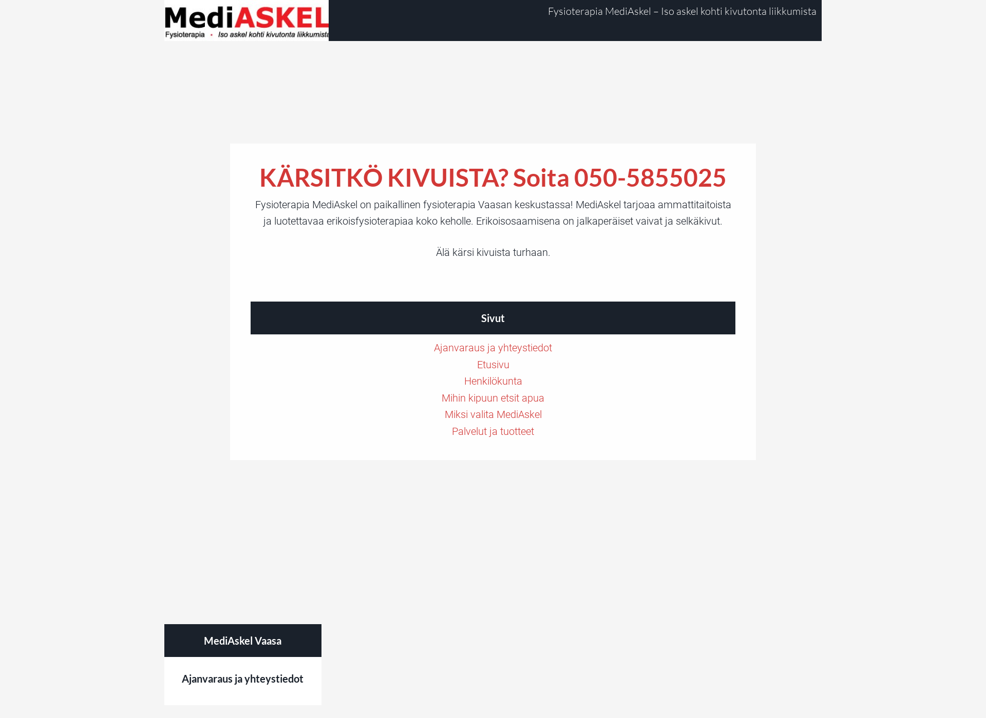 Screenshot for fysioterapiavaasa.fi