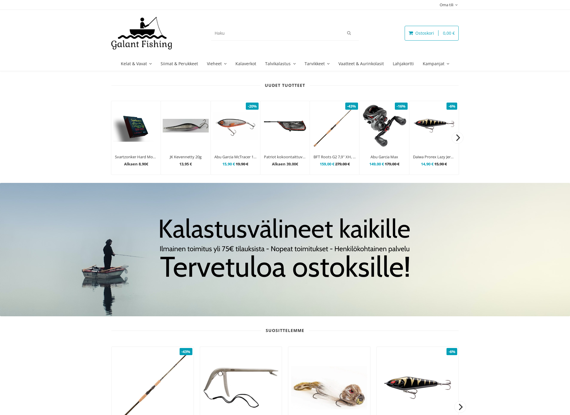 Skärmdump för galantfishing.fi