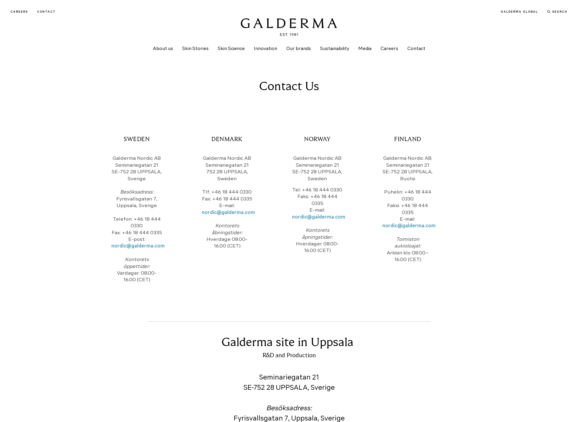 Screenshot for galderma.fi