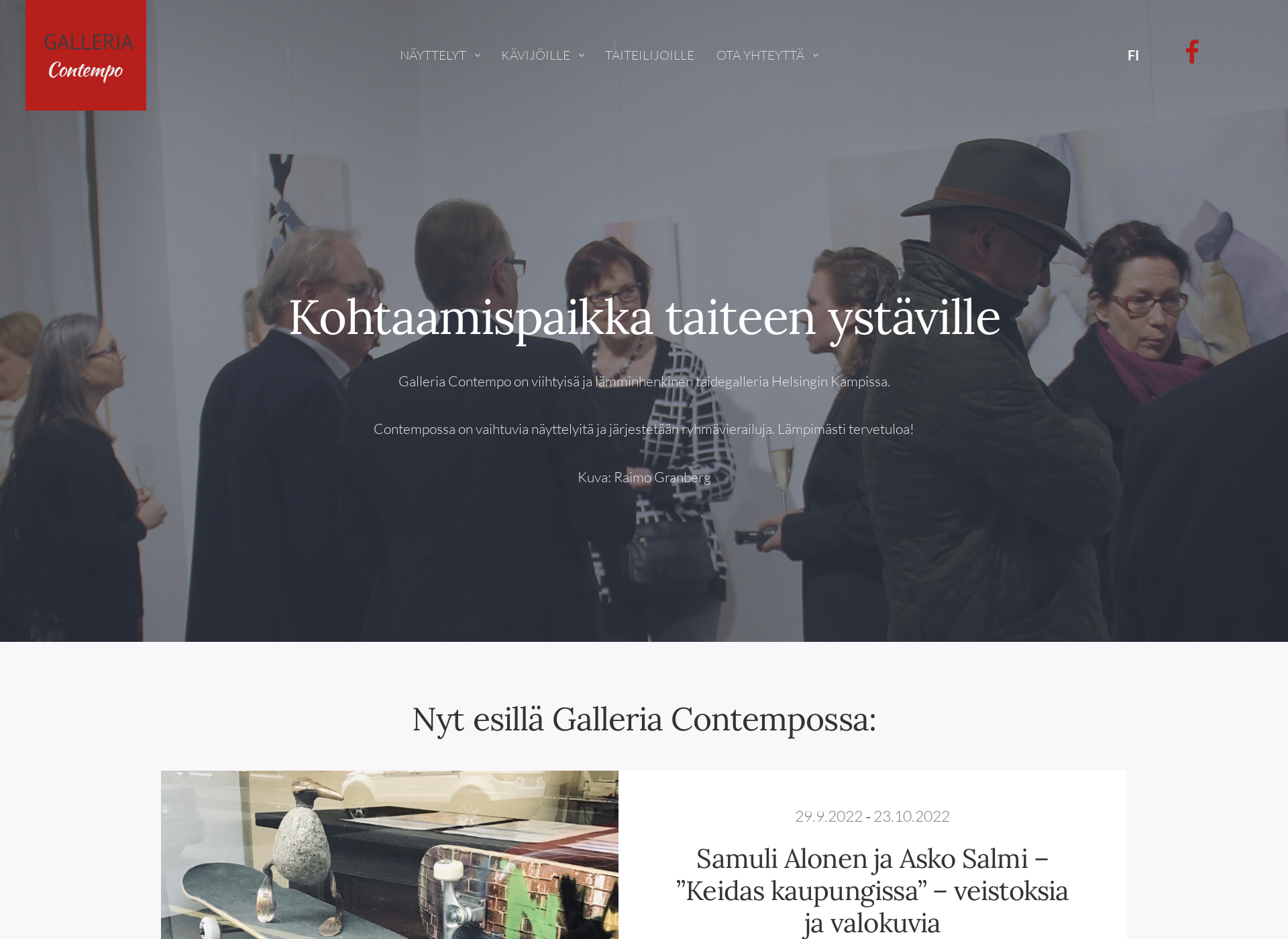 Skärmdump för galleriacontempo.fi