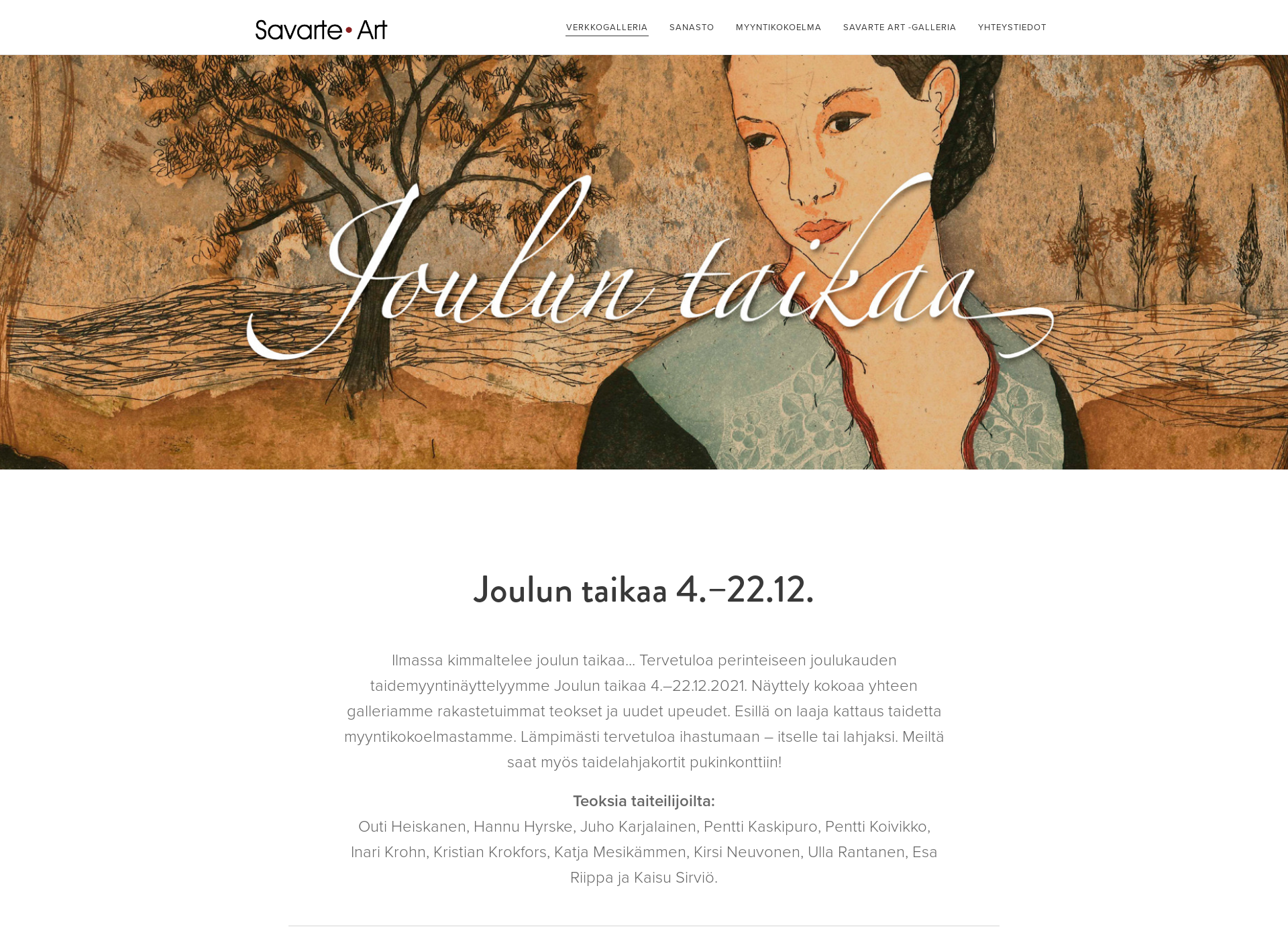 Screenshot for galleriasavarte.fi