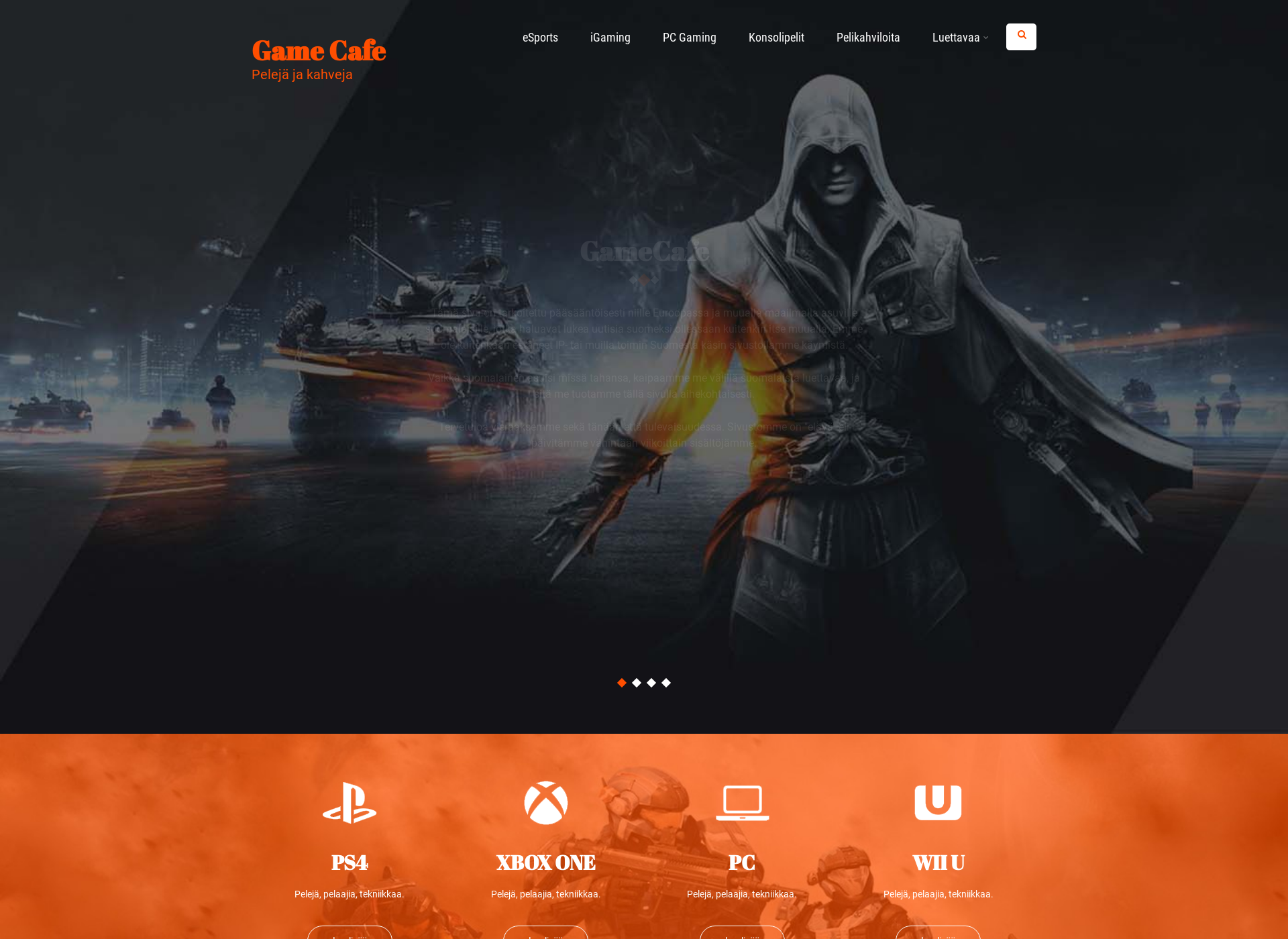 Skärmdump för gamecafe.fi