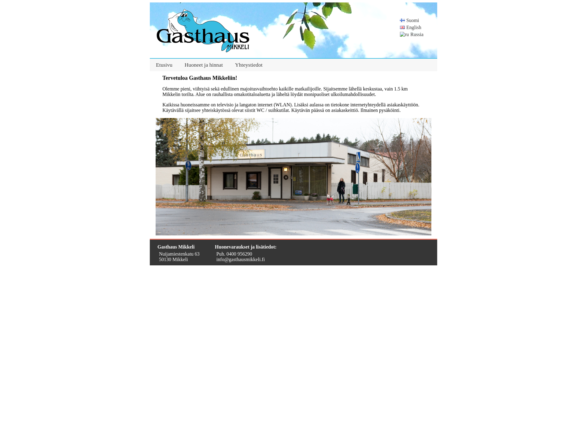 Screenshot for gasthausmikkeli.fi