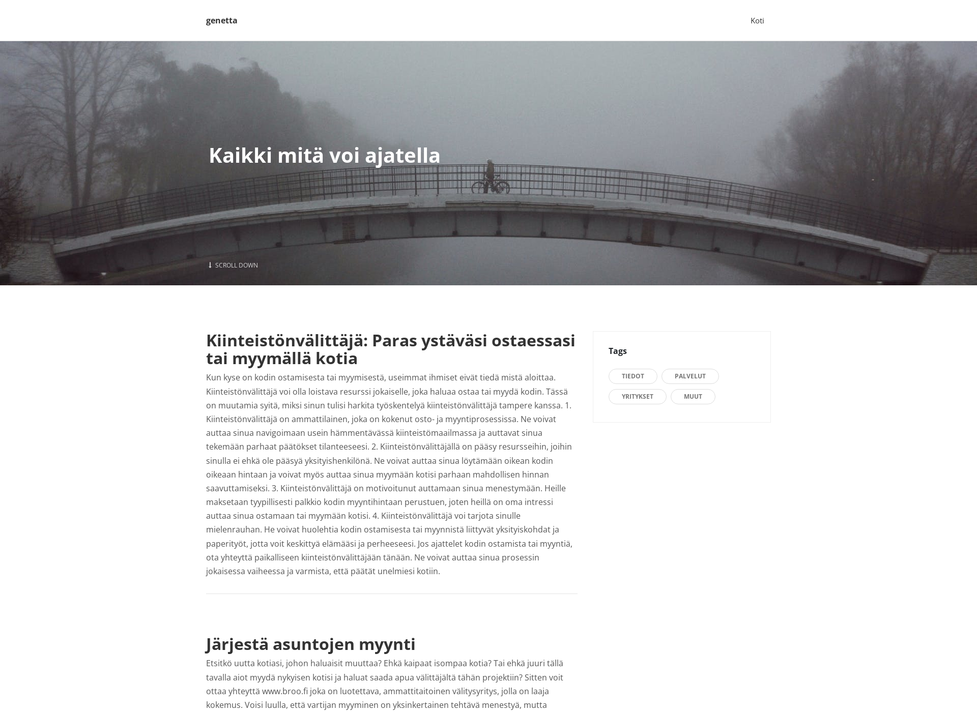 Skärmdump för genetta.fi
