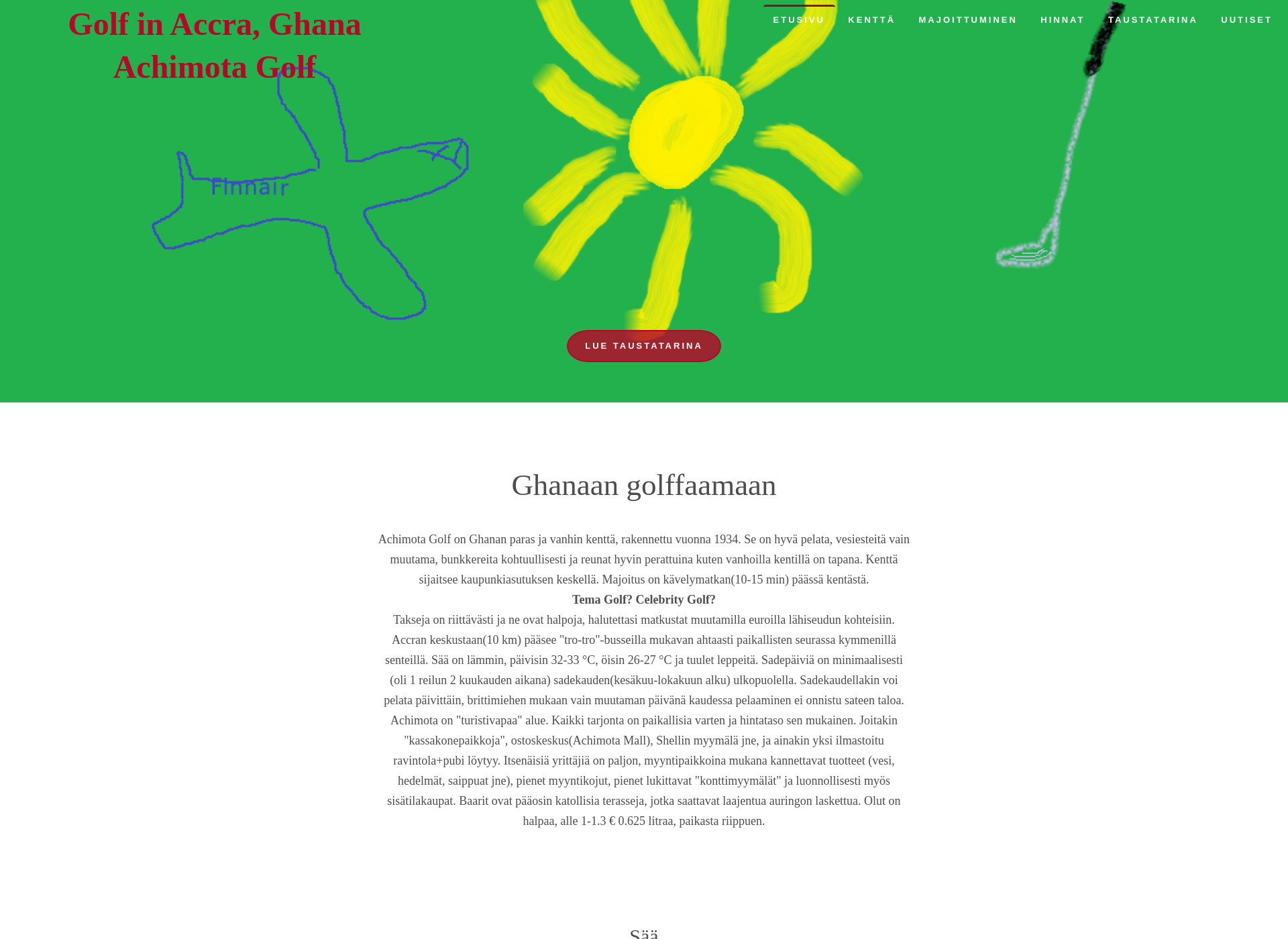 Skärmdump för ghanagolf.fi