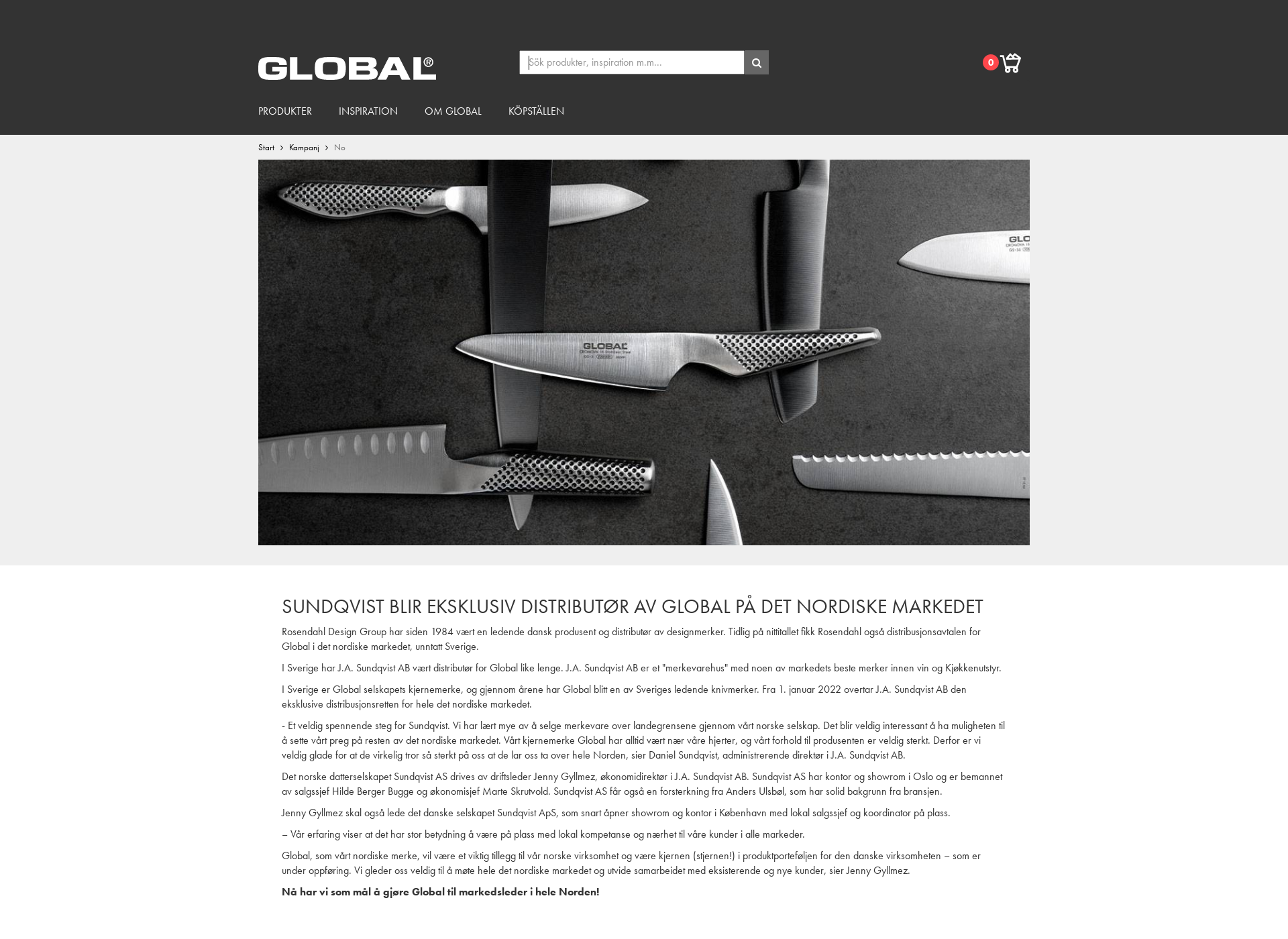 Skärmdump för global-knives.fi