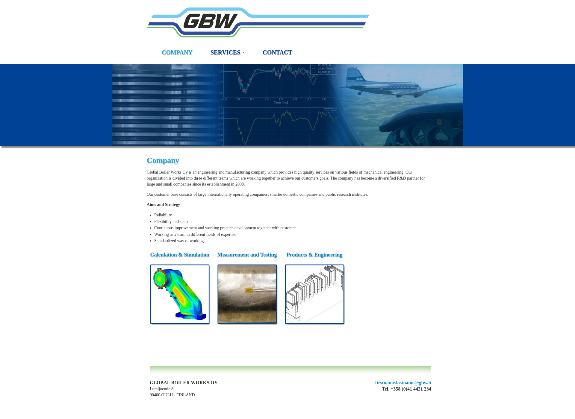Skärmdump för globalboilerworks.fi