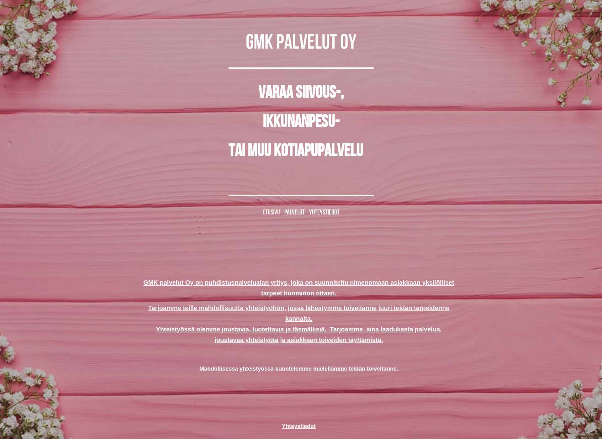 Skärmdump för gmkpalvelut.fi