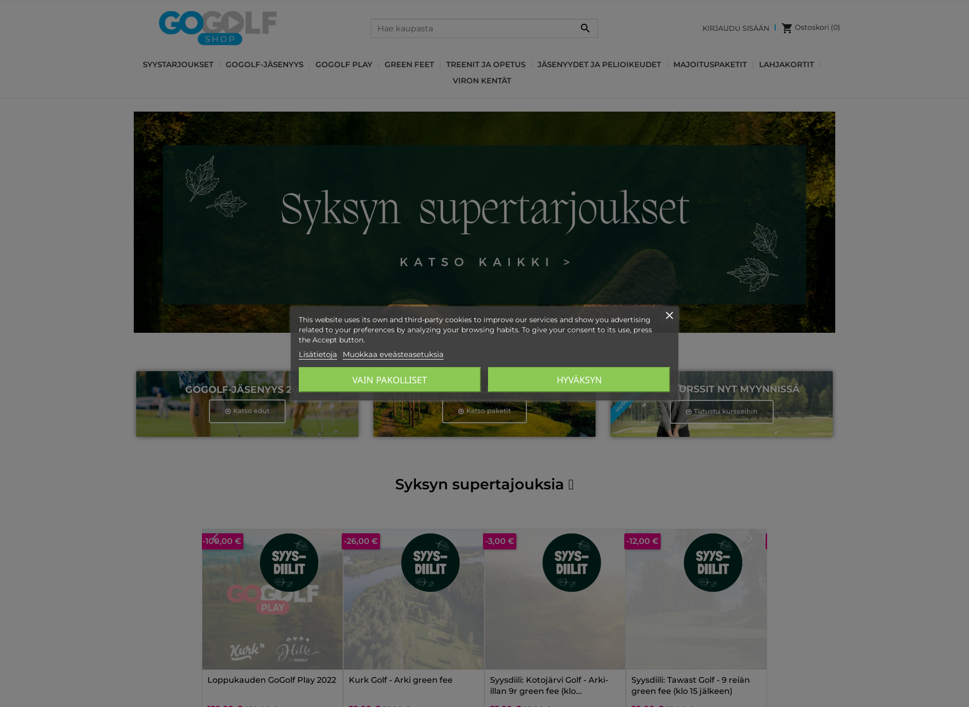 Skärmdump för gogolfstore.fi