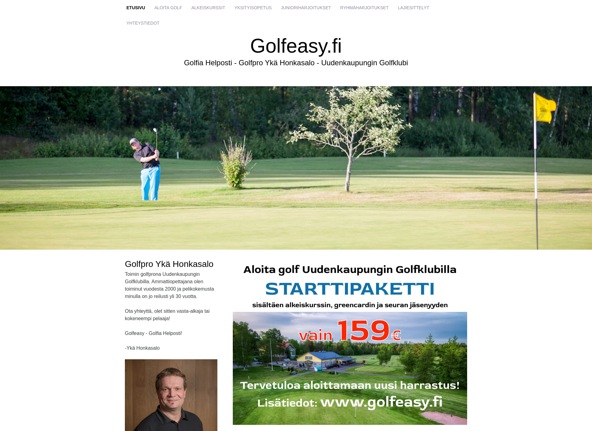 Skärmdump för golfeasy.fi
