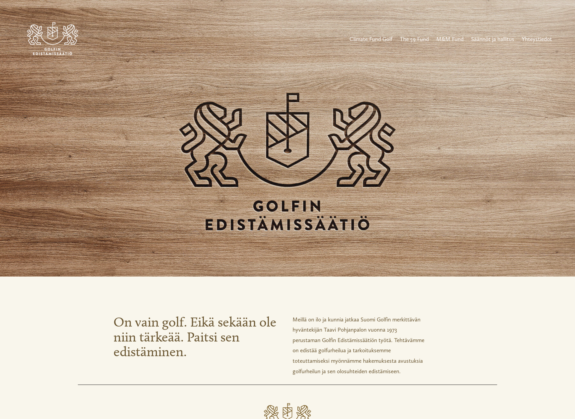 Skärmdump för golfinedistamissaatio.fi