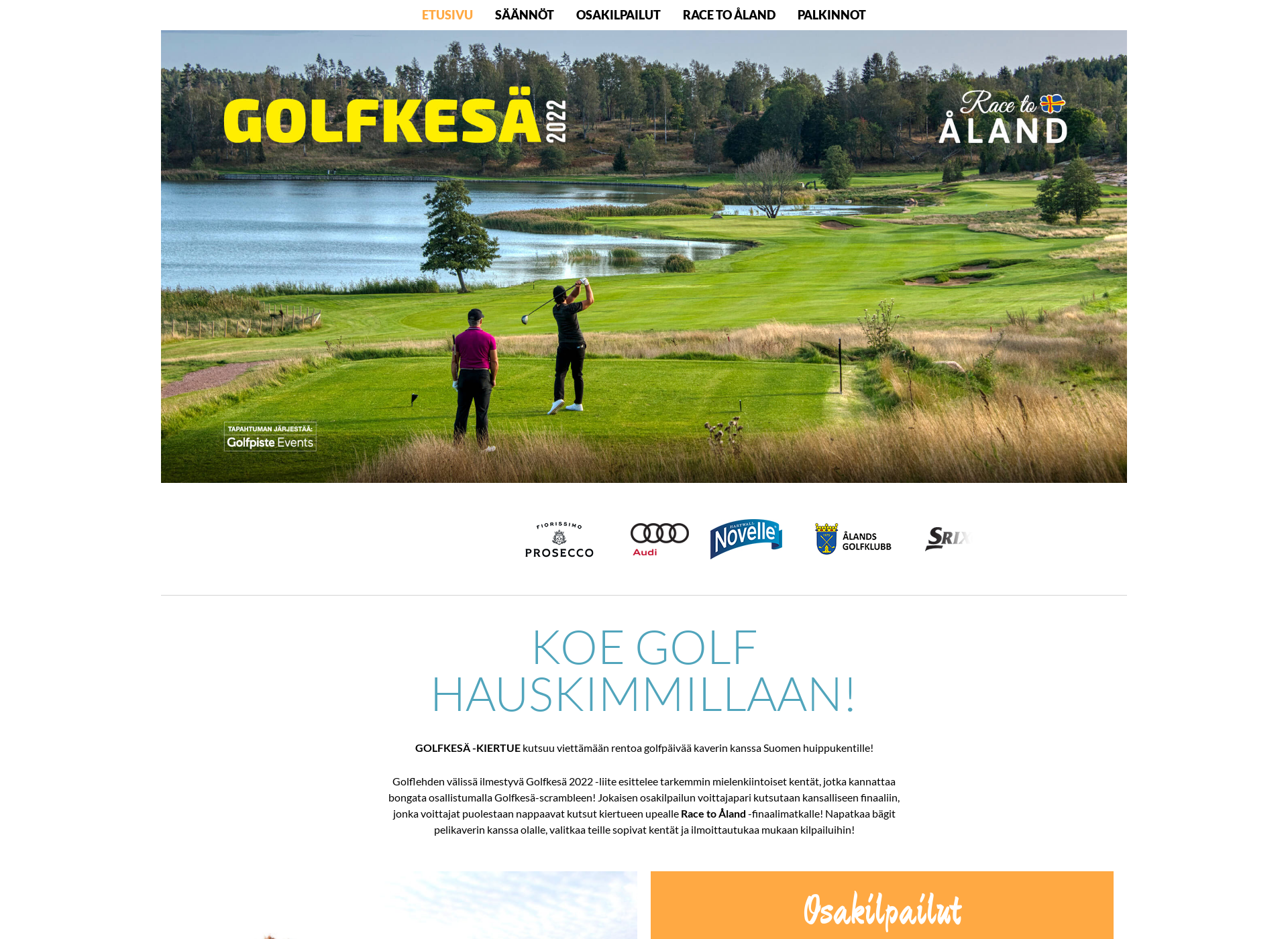 Skärmdump för golfkesa.fi