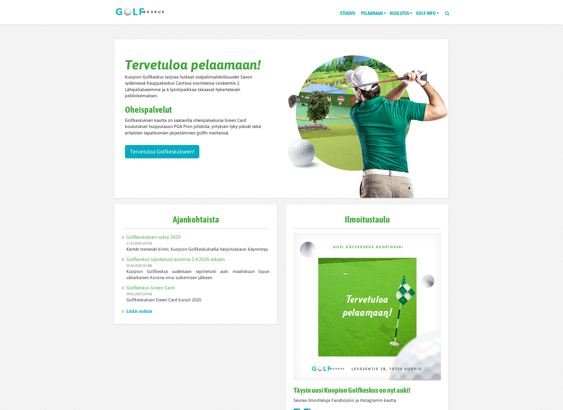 Screenshot for golfkeskus.fi