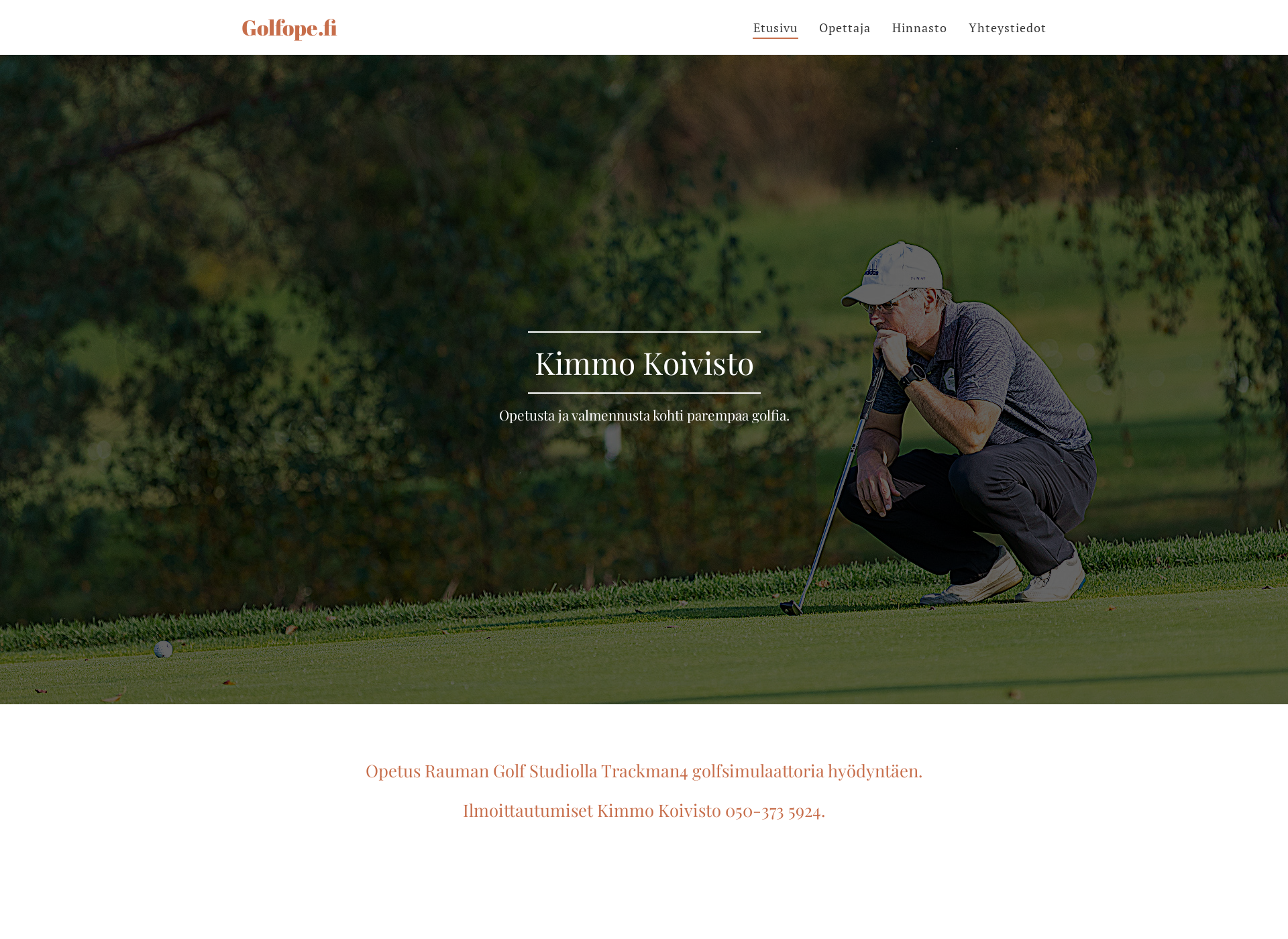 Skärmdump för golfope.fi