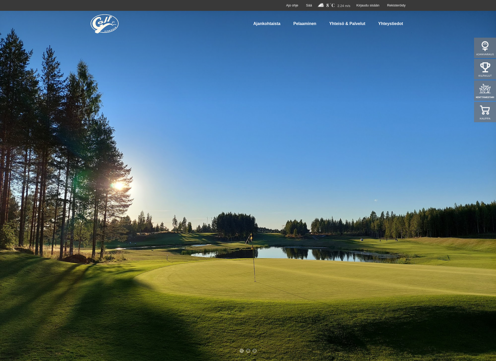 Skärmdump för golfpirkkala.fi