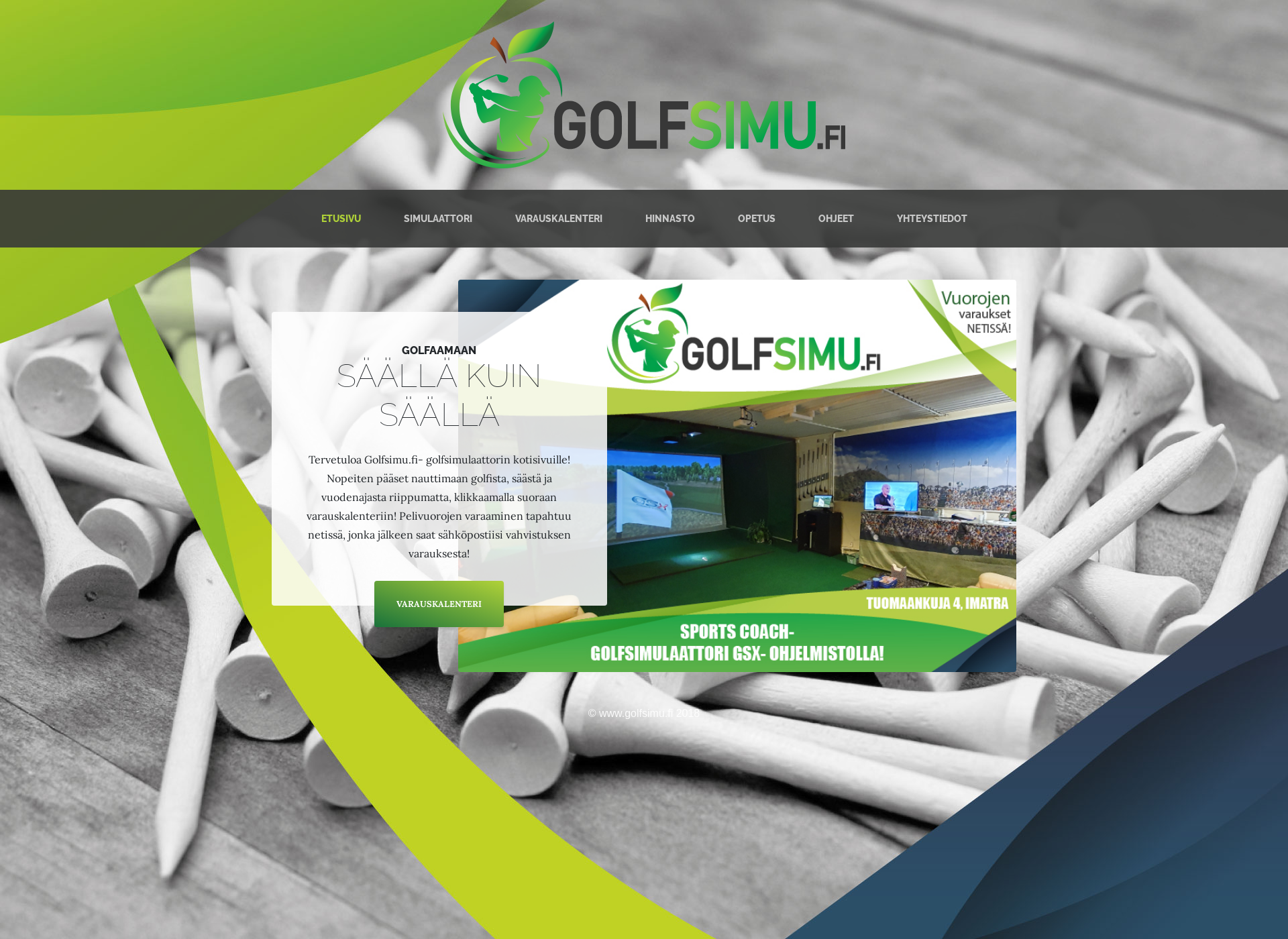 Skärmdump för golfsimu.fi