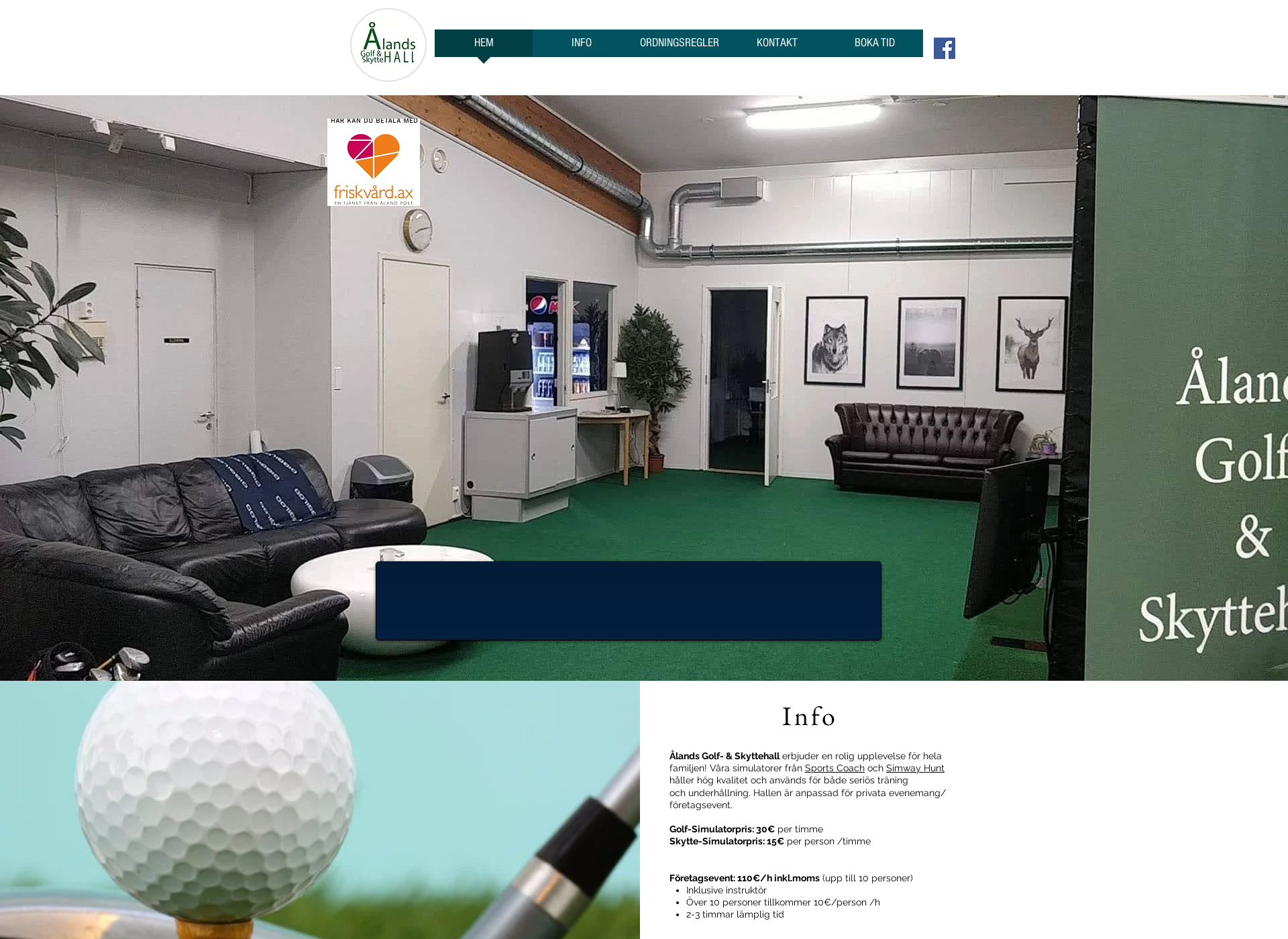 Skärmdump för golfskyttehall.com