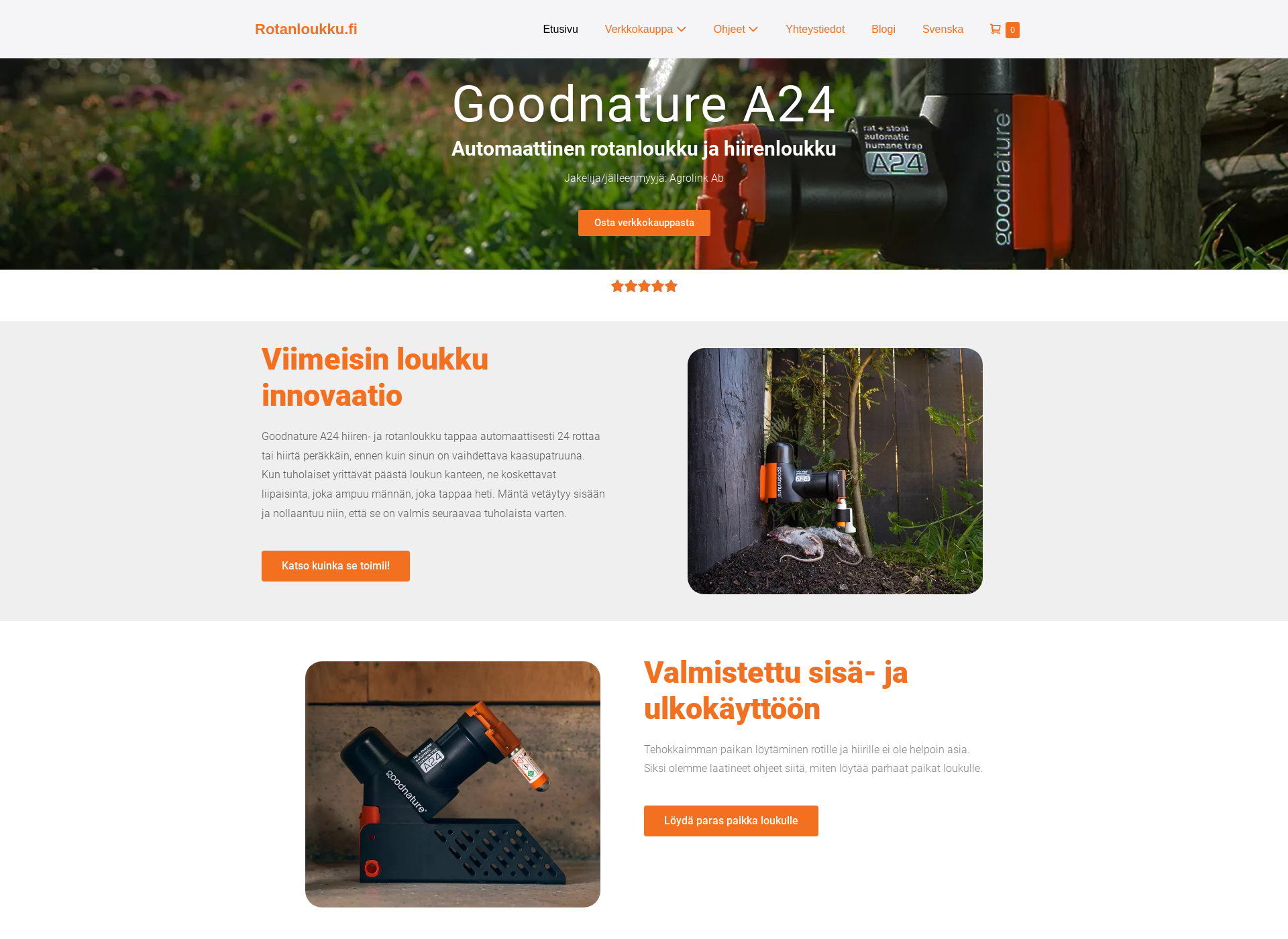 Skärmdump för goodnature24.fi