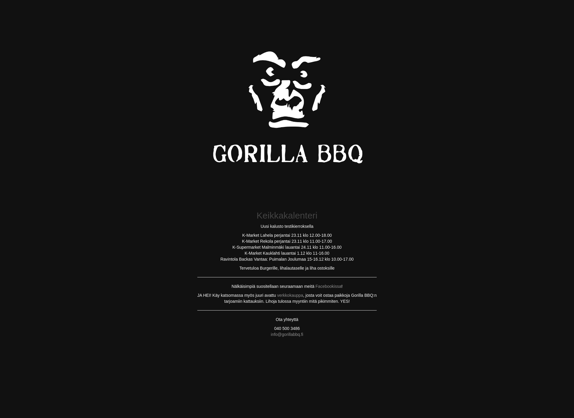 Screenshot for gorillabbq.fi