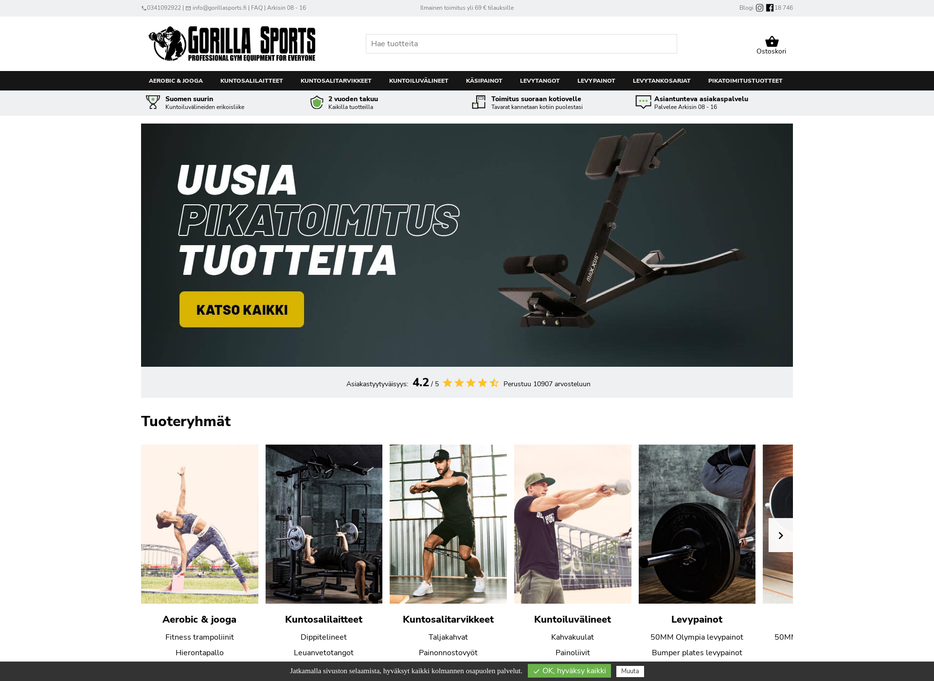 Näyttökuva gorillasport.fi