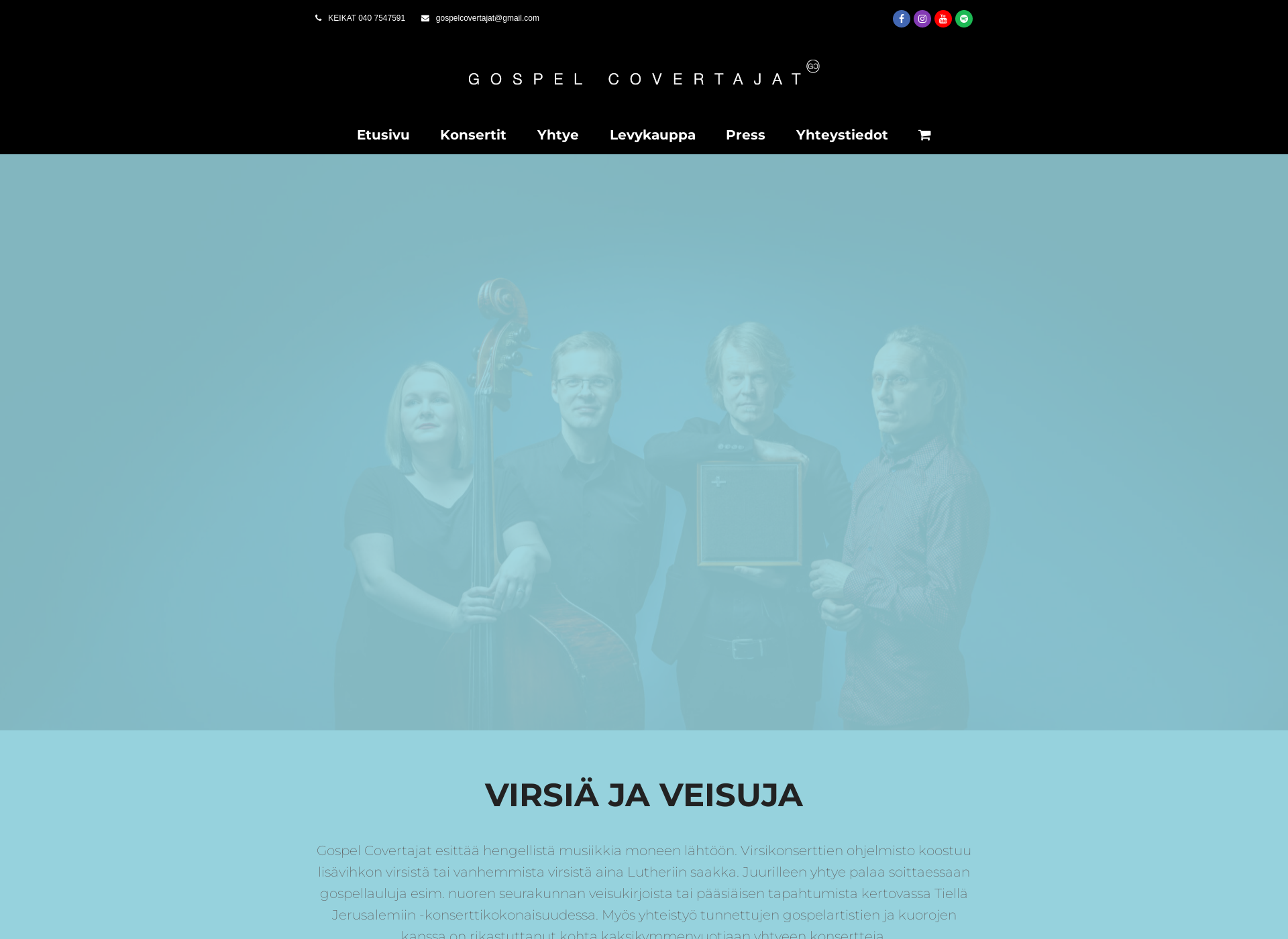 Skärmdump för gospelcovertajat.fi