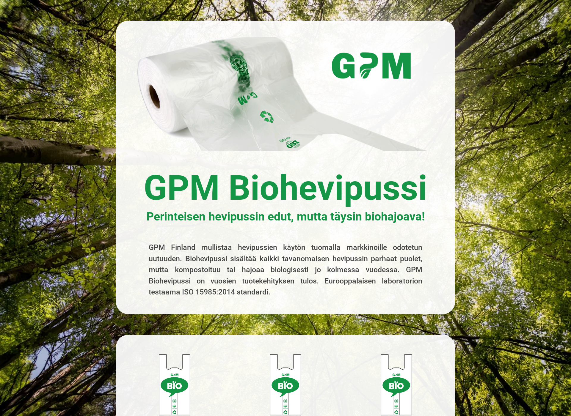 Skärmdump för gpmbio.fi