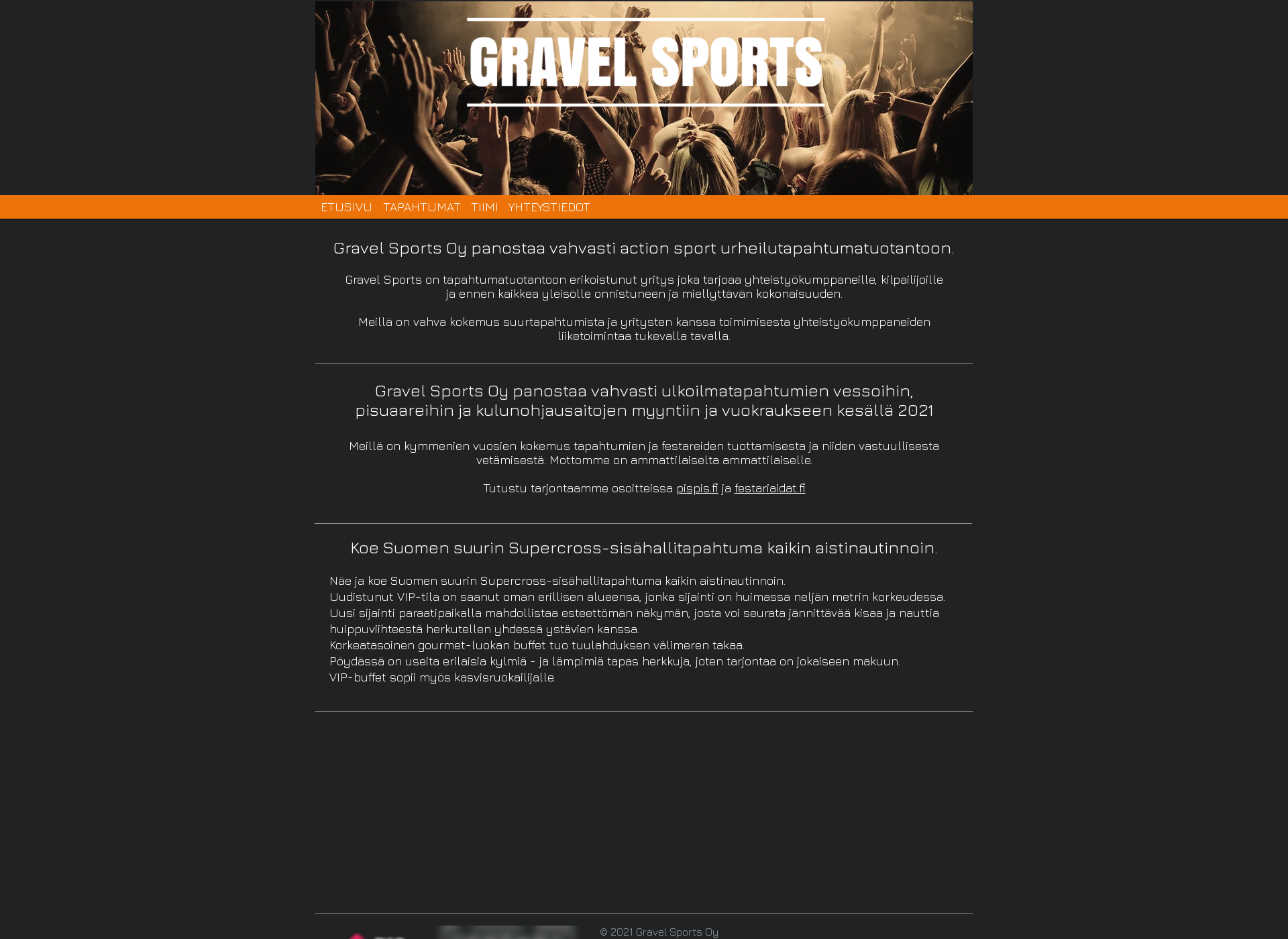 Skärmdump för gravelsports.fi