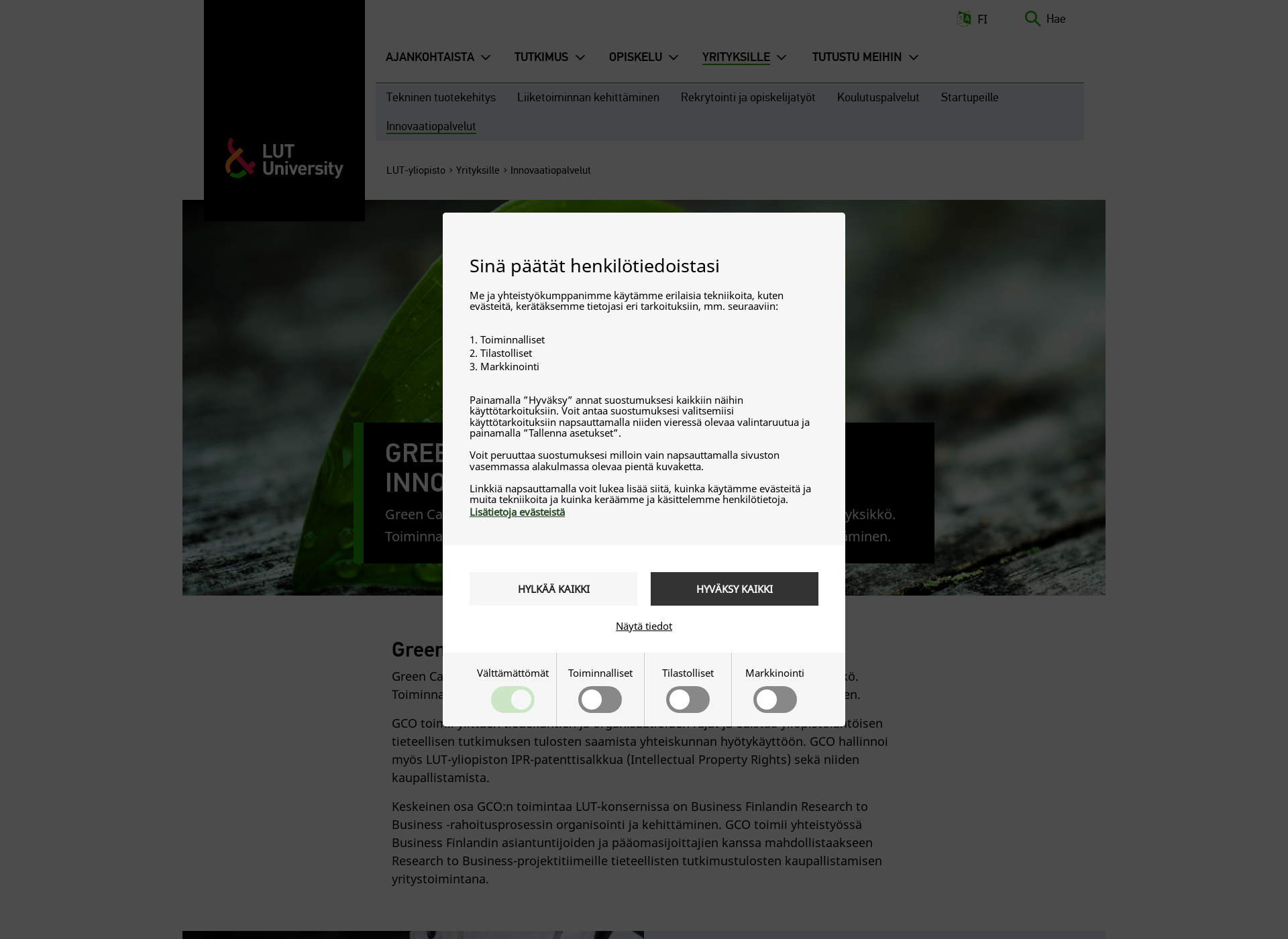 Screenshot for greencampusopen.fi