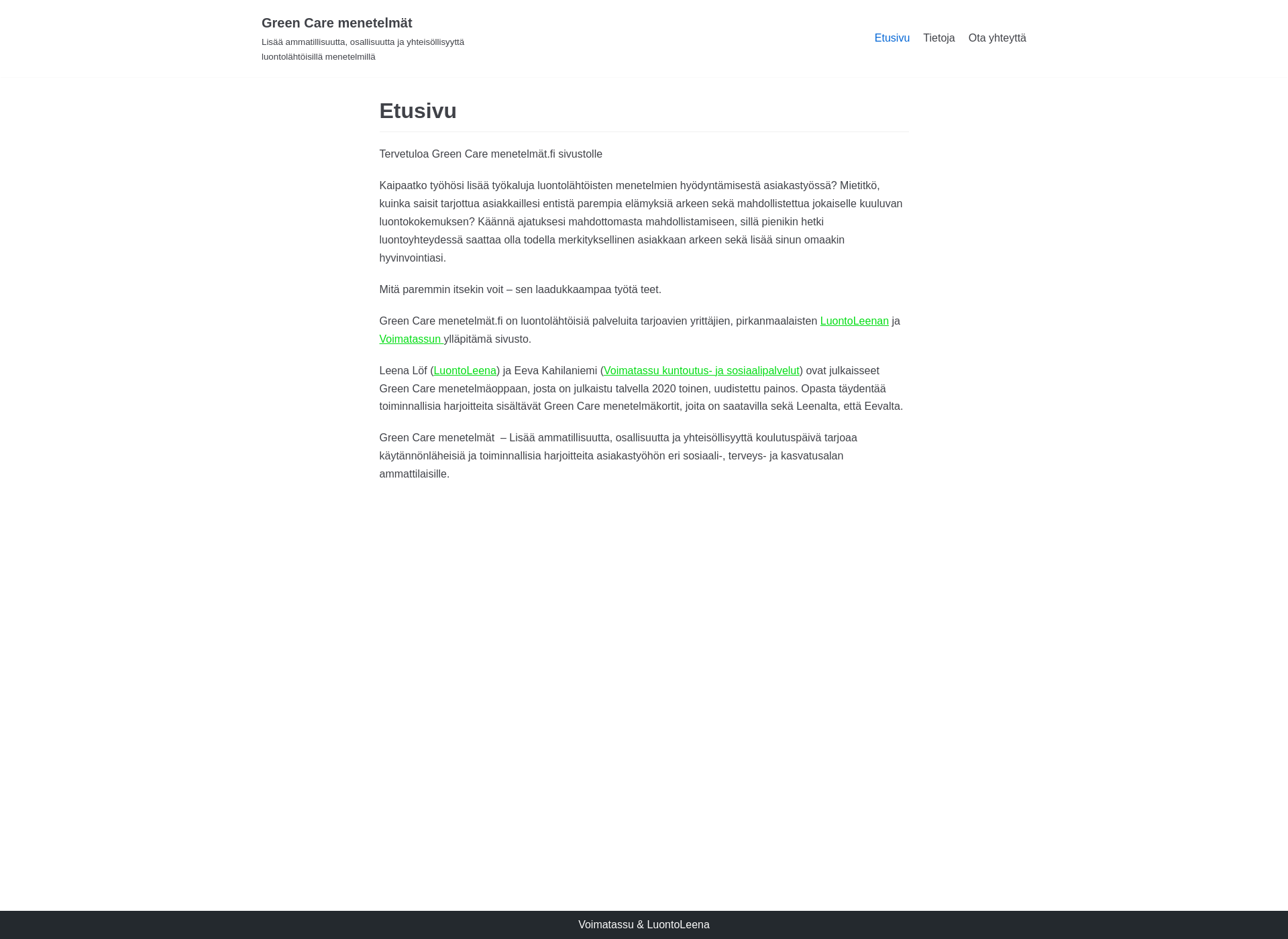 Screenshot for greencaremenetelmat.fi
