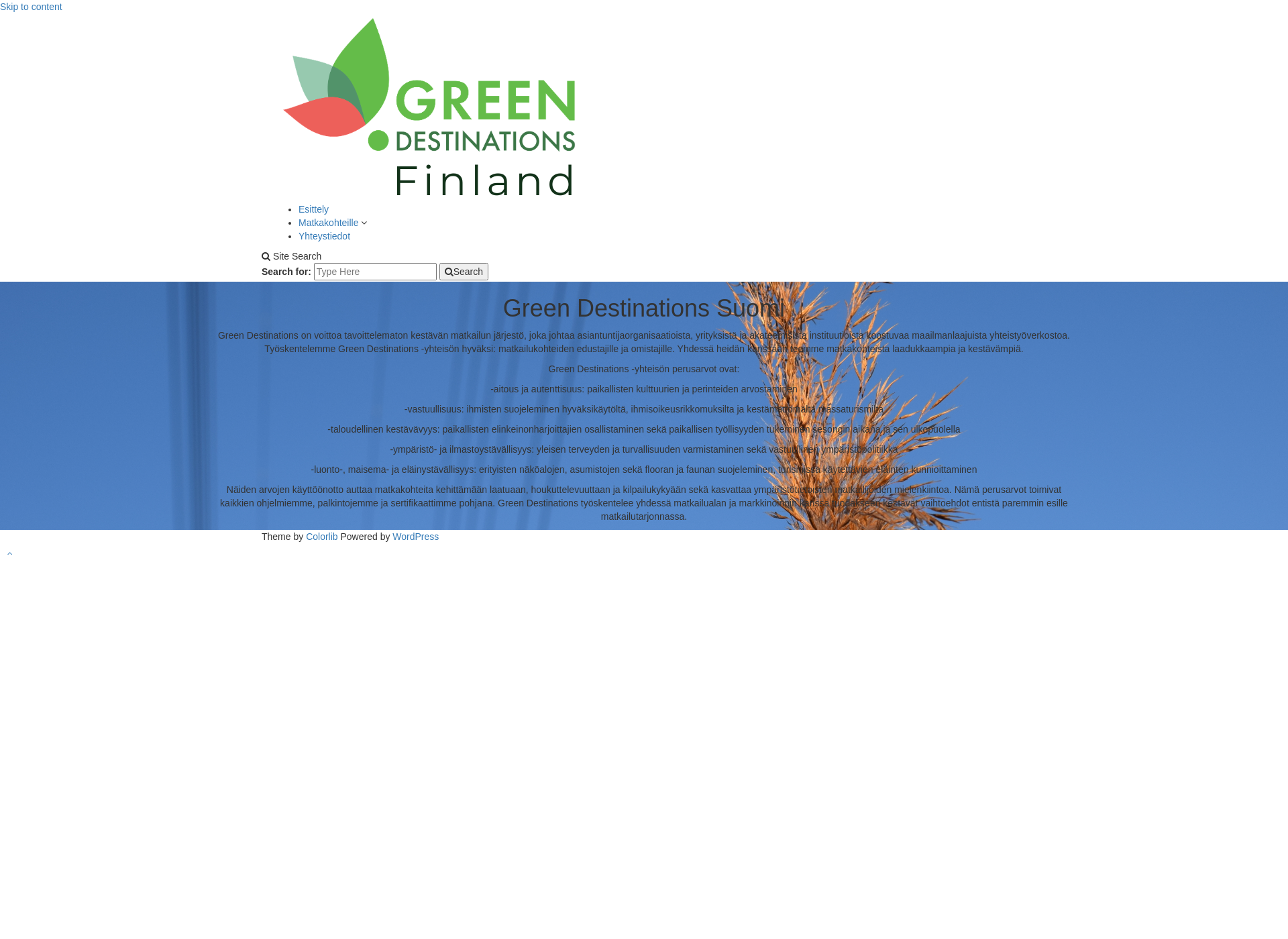 Näyttökuva greendestinations.fi