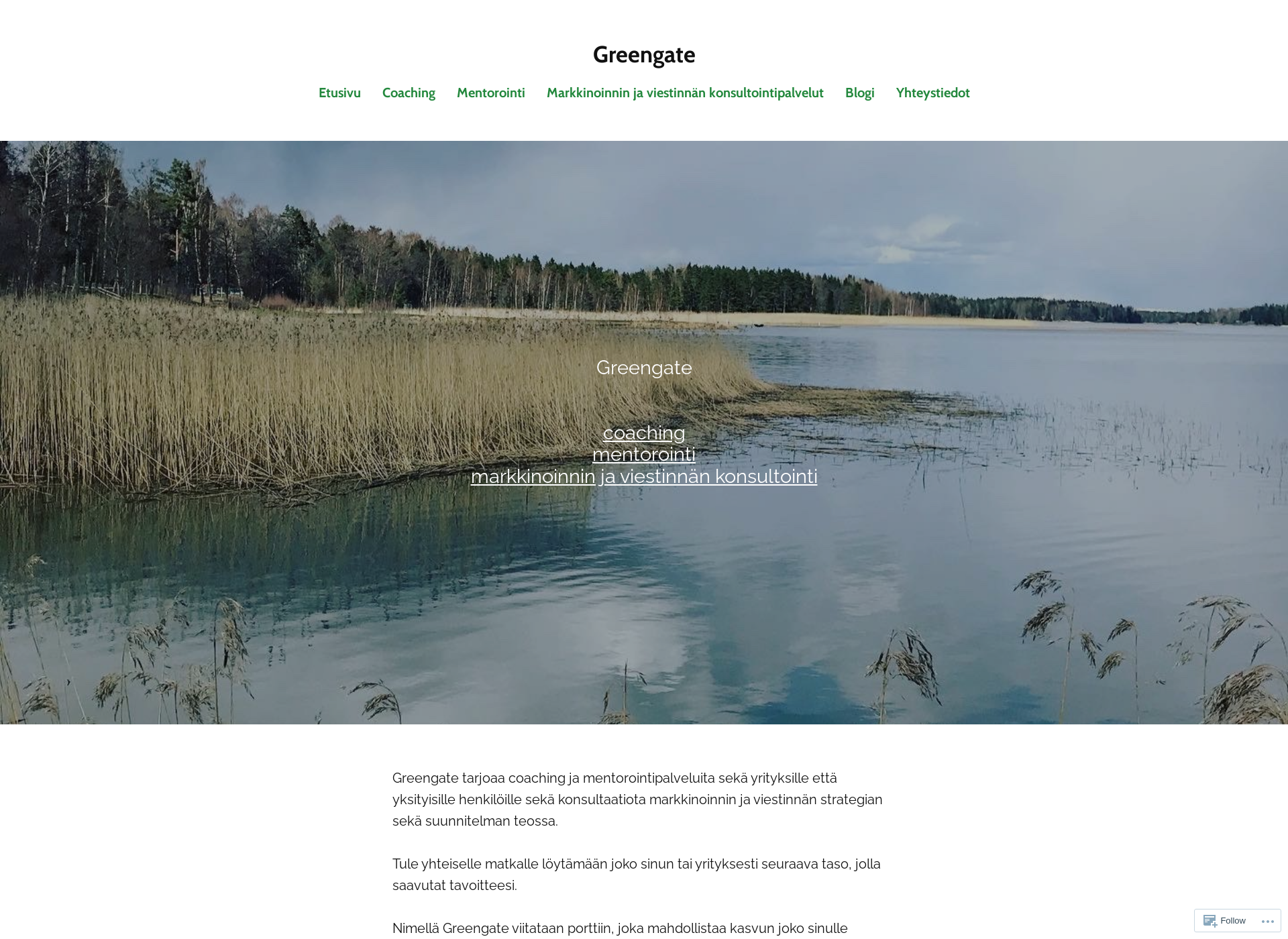 Skärmdump för greengatecoaching.fi
